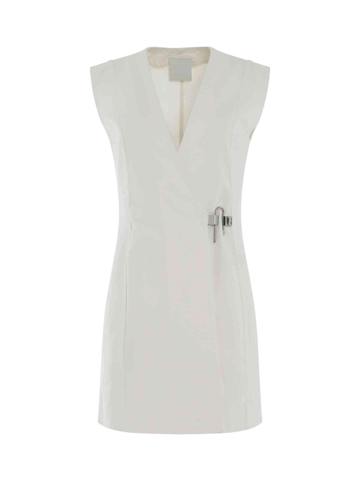 Padlock Denim Dress in White