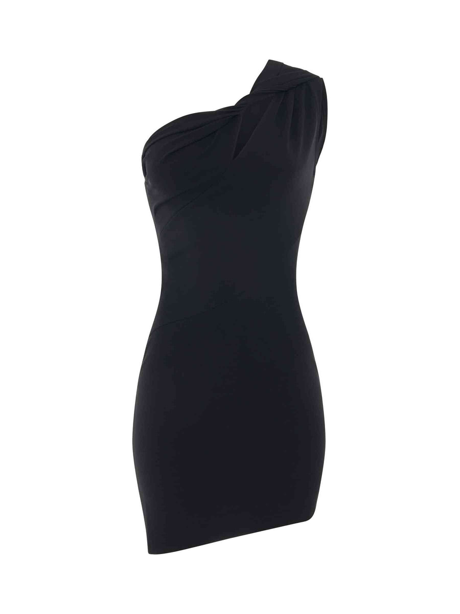 Asymmetrical Mini Dress in Black