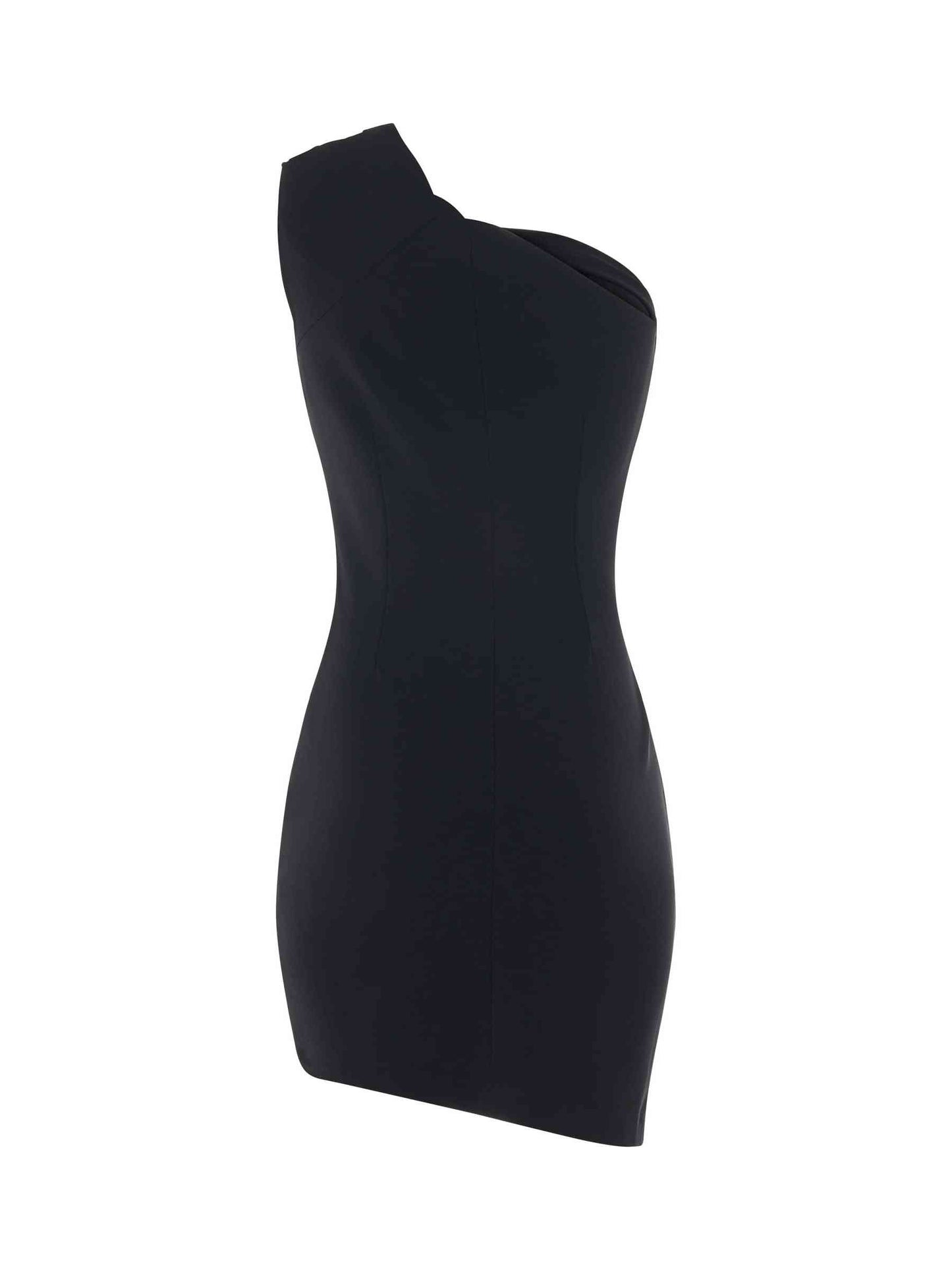 Asymmetrical Mini Dress in Black