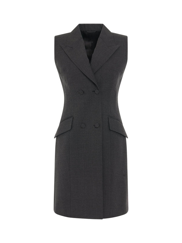 Tailored Sleeveless Dress in Grey