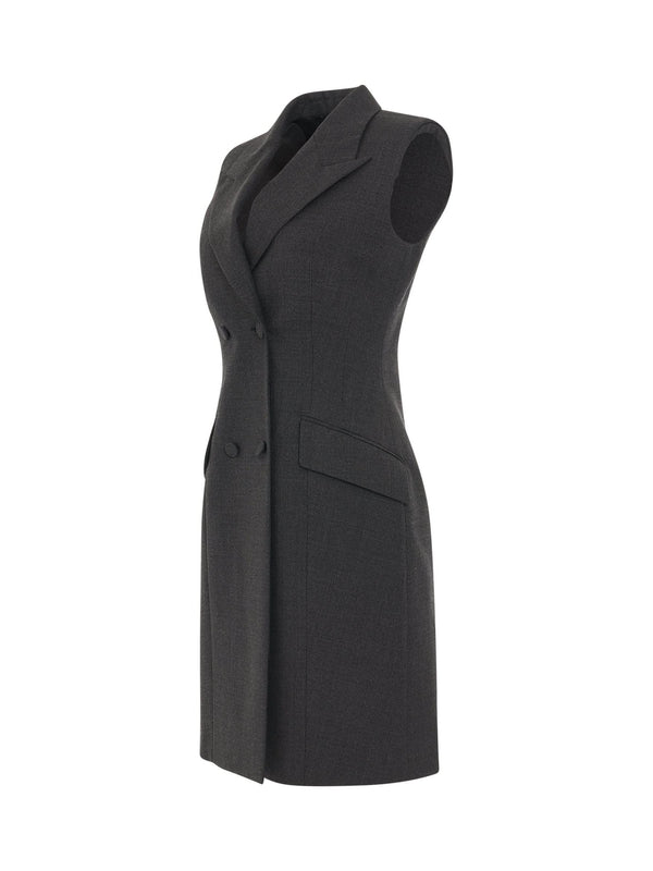 Tailored Sleeveless Dress in Grey