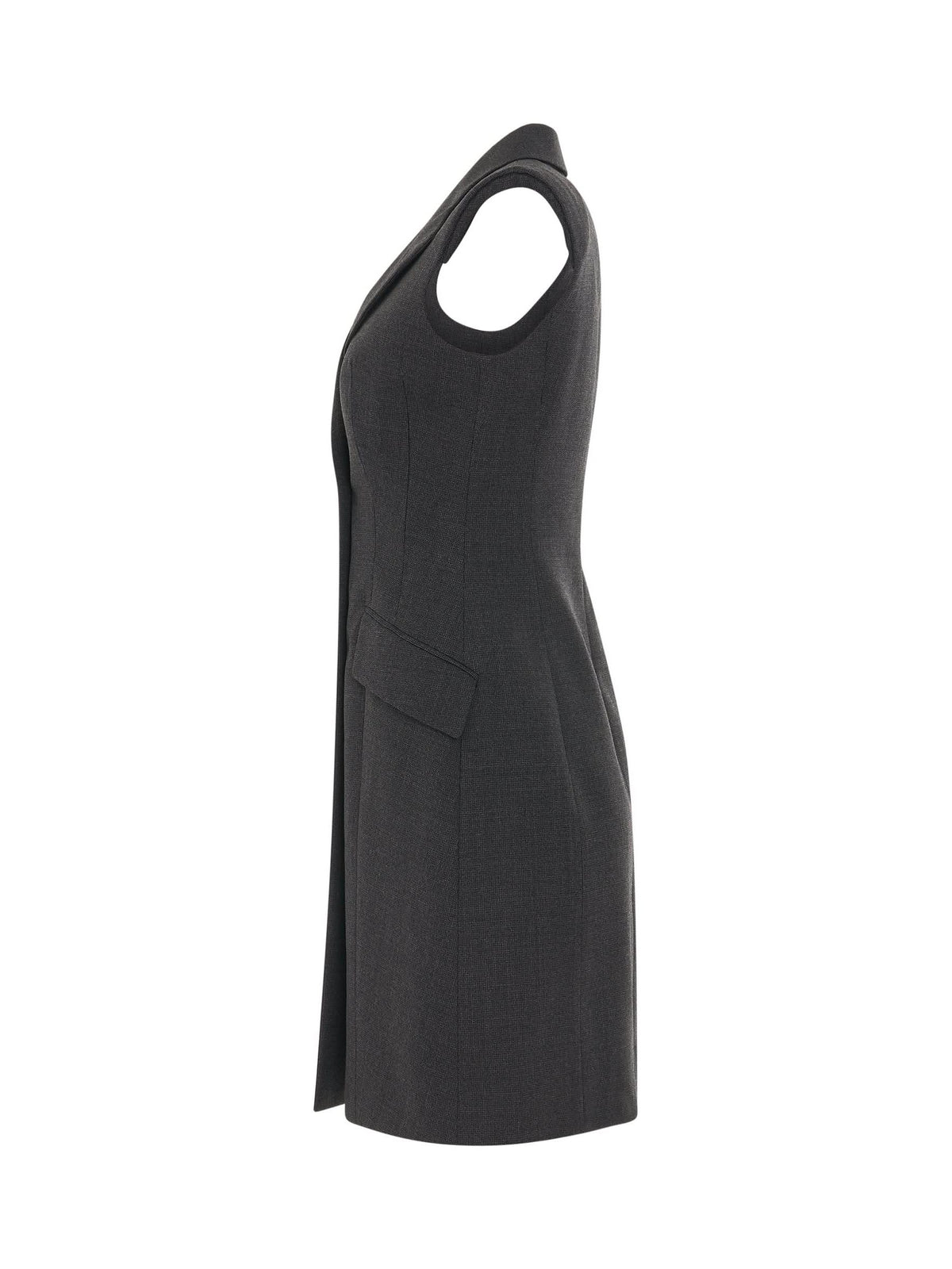 Tailored Sleeveless Dress in Grey
