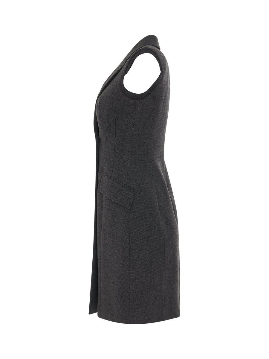 Tailored Sleeveless Dress in Grey