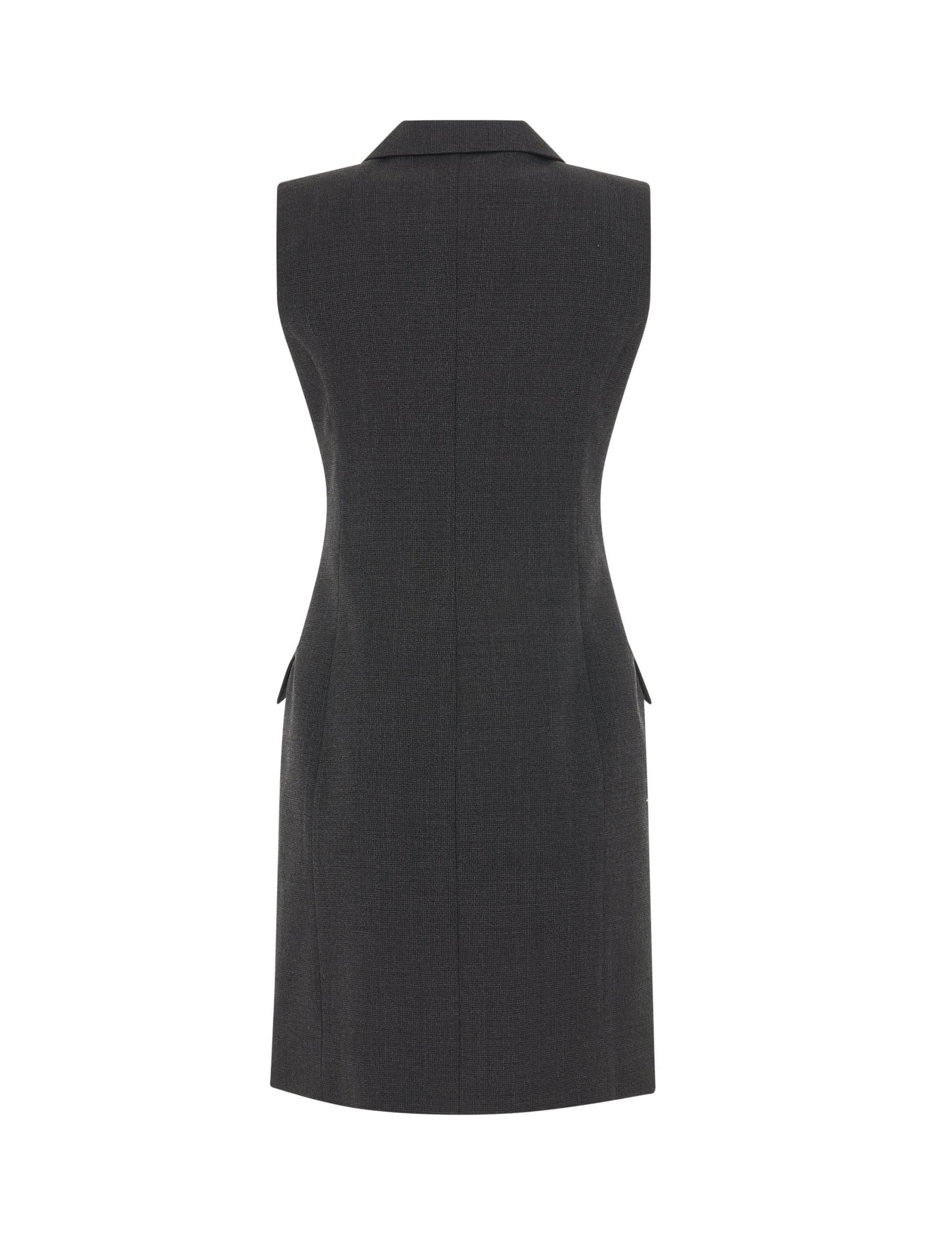 Tailored Sleeveless Dress in Grey