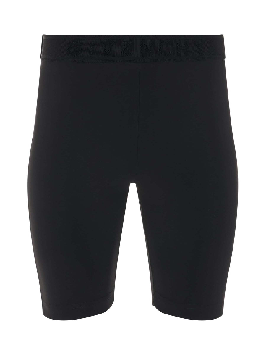 Cyclist Shorts with Elastic Jacquard in Black