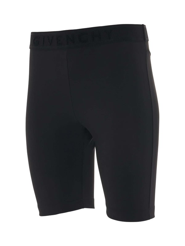 Cyclist Shorts with Elastic Jacquard in Black