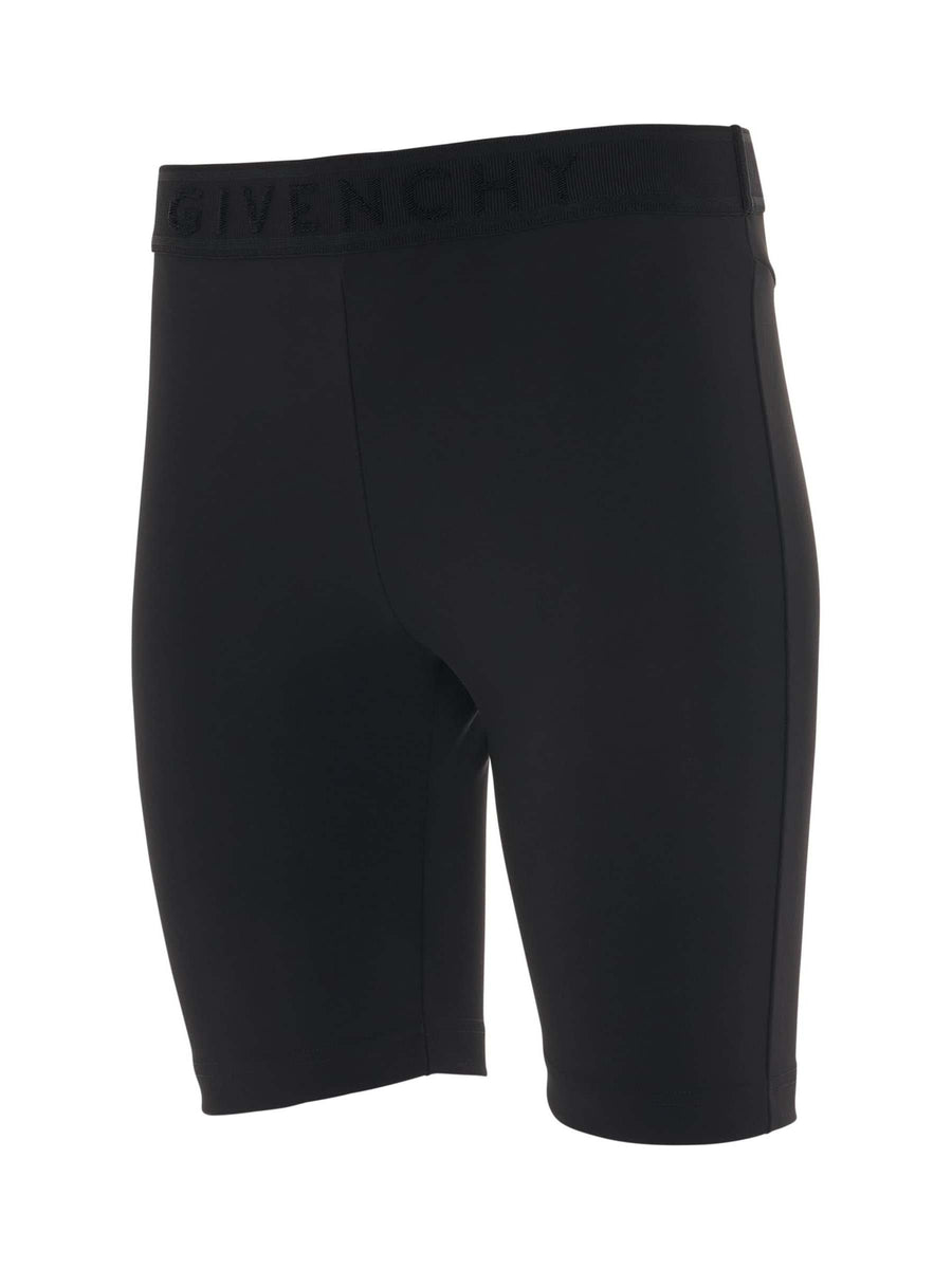 Cyclist Shorts with Elastic Jacquard in Black