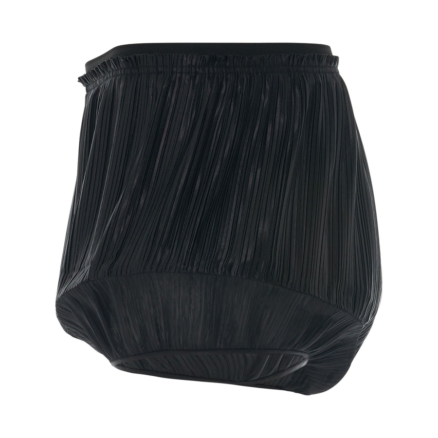 Pleated Structured Shorts in Black
