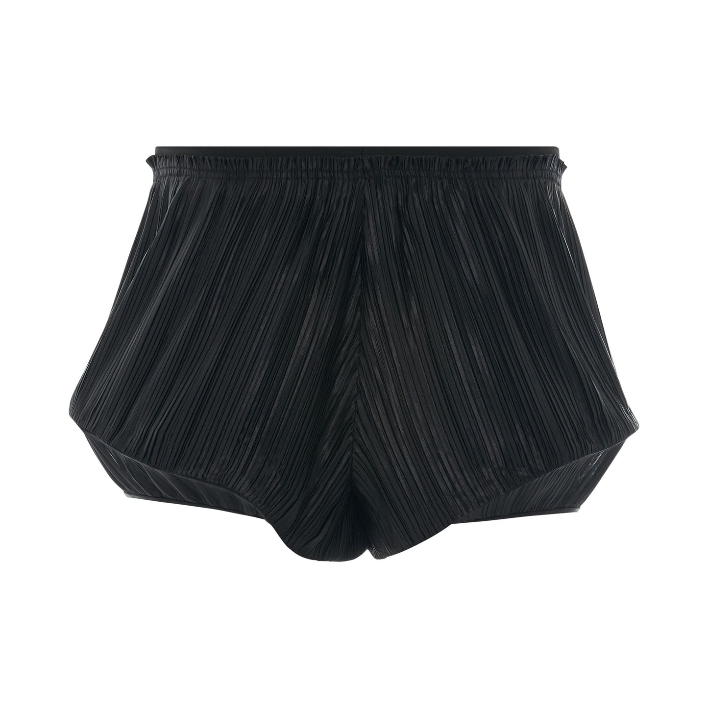 Pleated Structured Shorts in Black