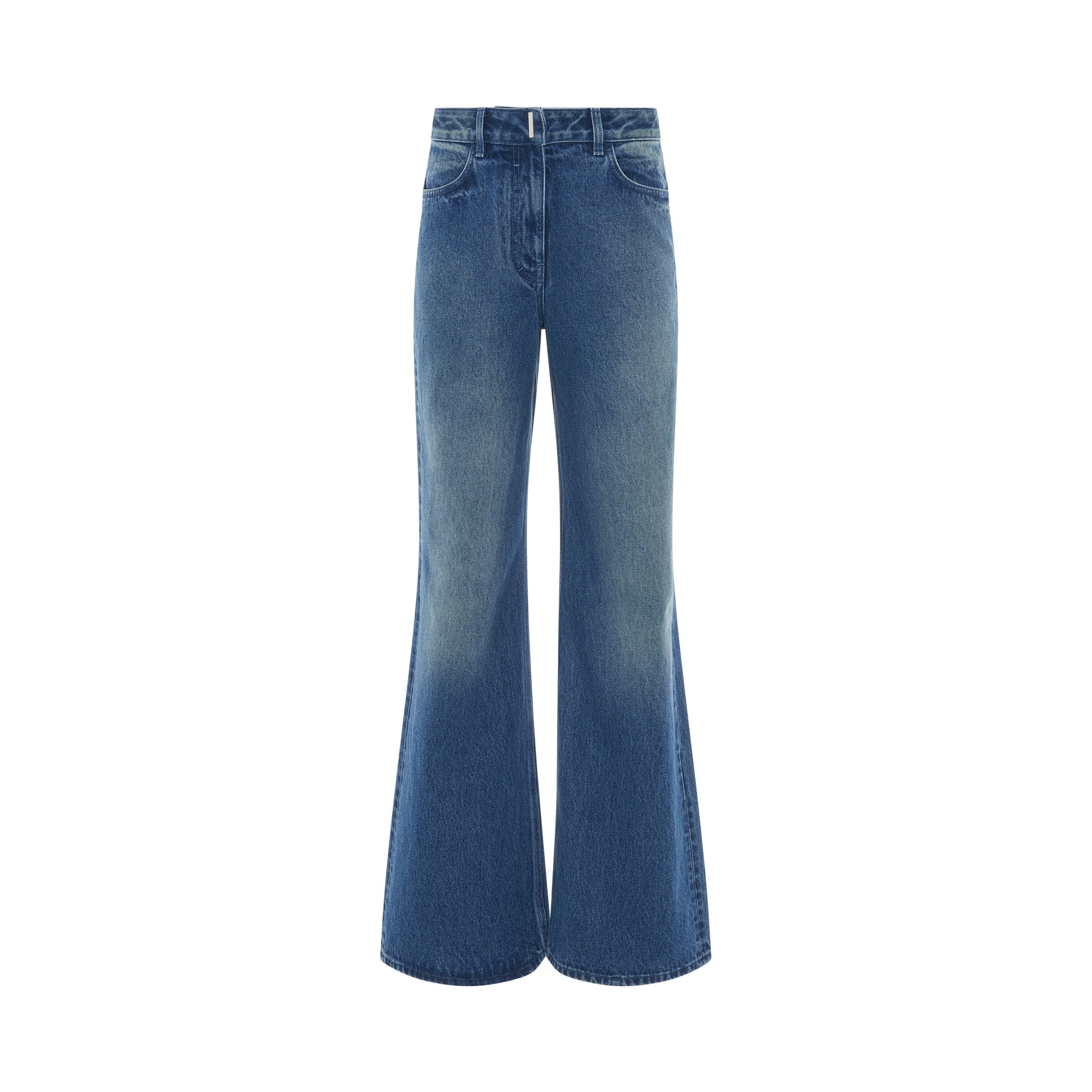 Distressed wide-leg jeans in blue - Givenchy