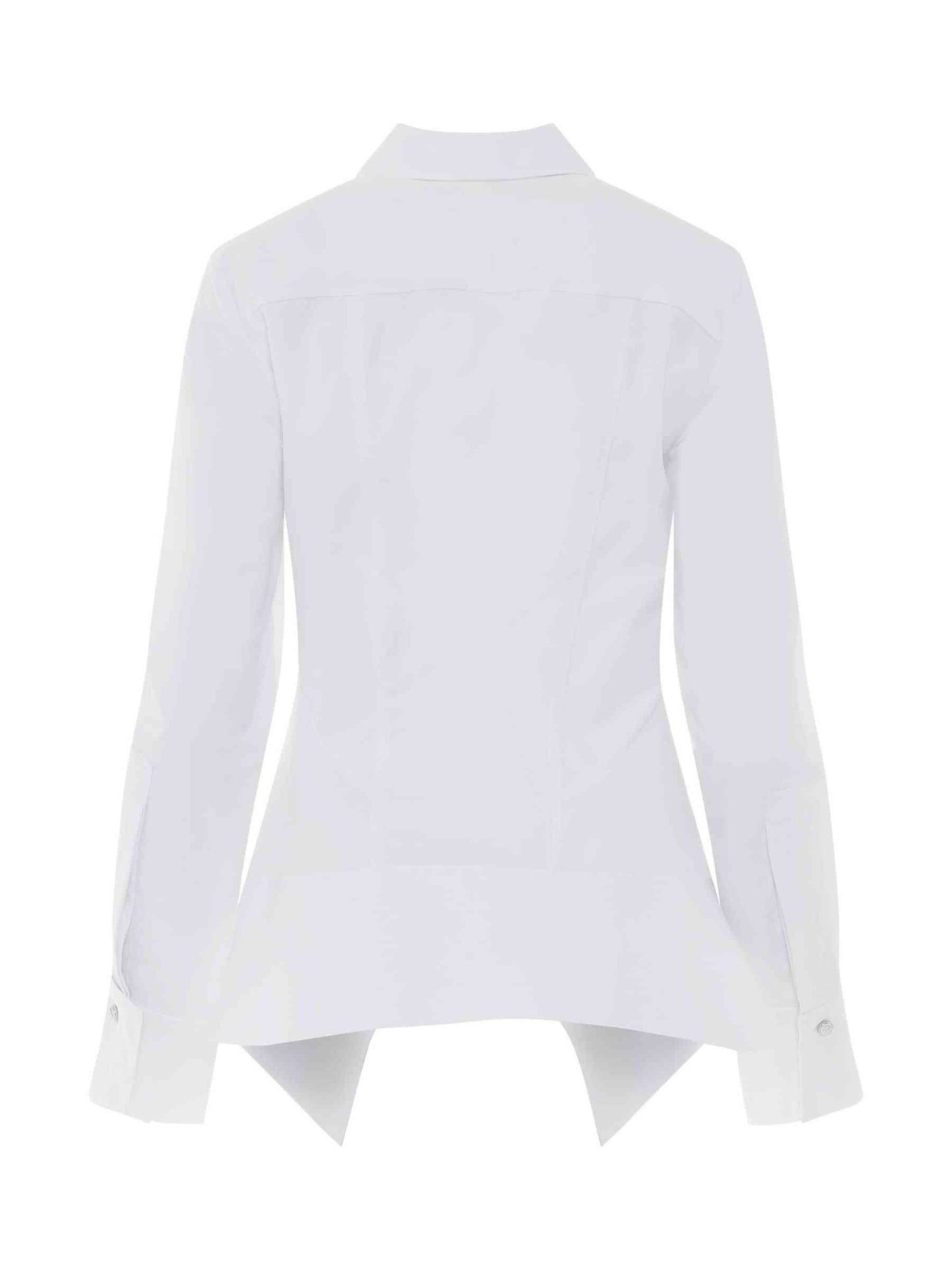Peplum Long Sleeve Shirt in White