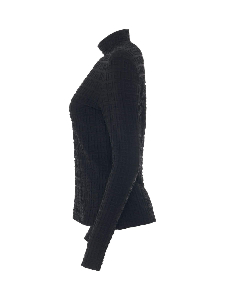 4G Jacquard Cyclist Long Sleeve Top in Black