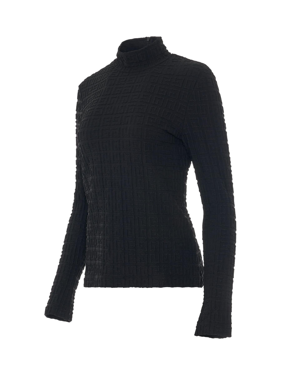 4G Jacquard Cyclist Long Sleeve Top in Black