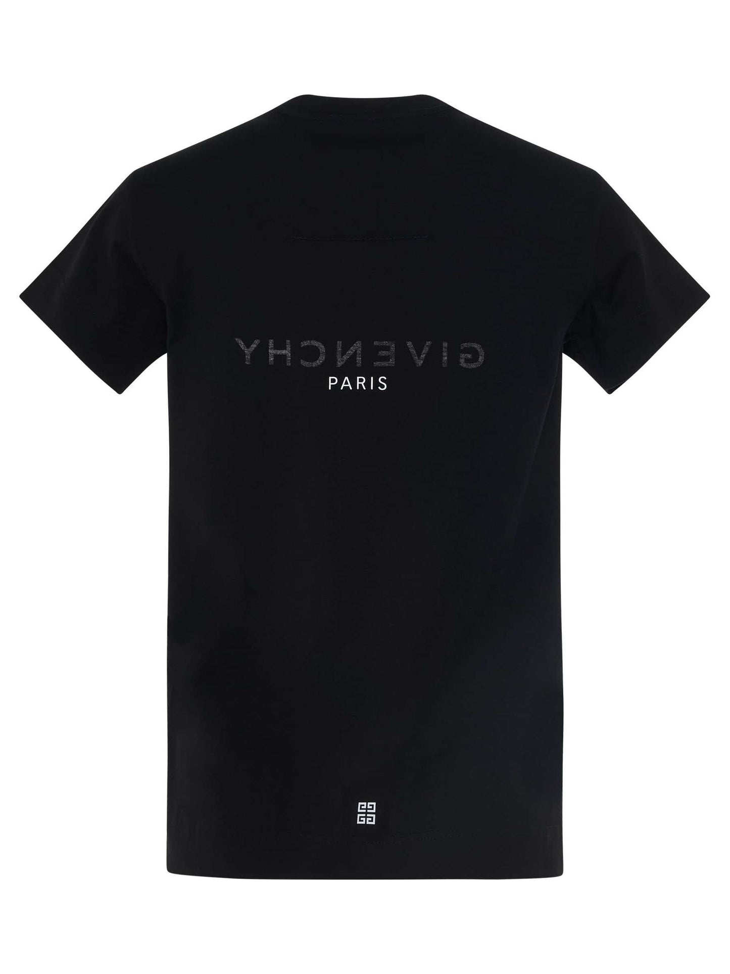 Reverse Logo Fitted T-Shirt in Black