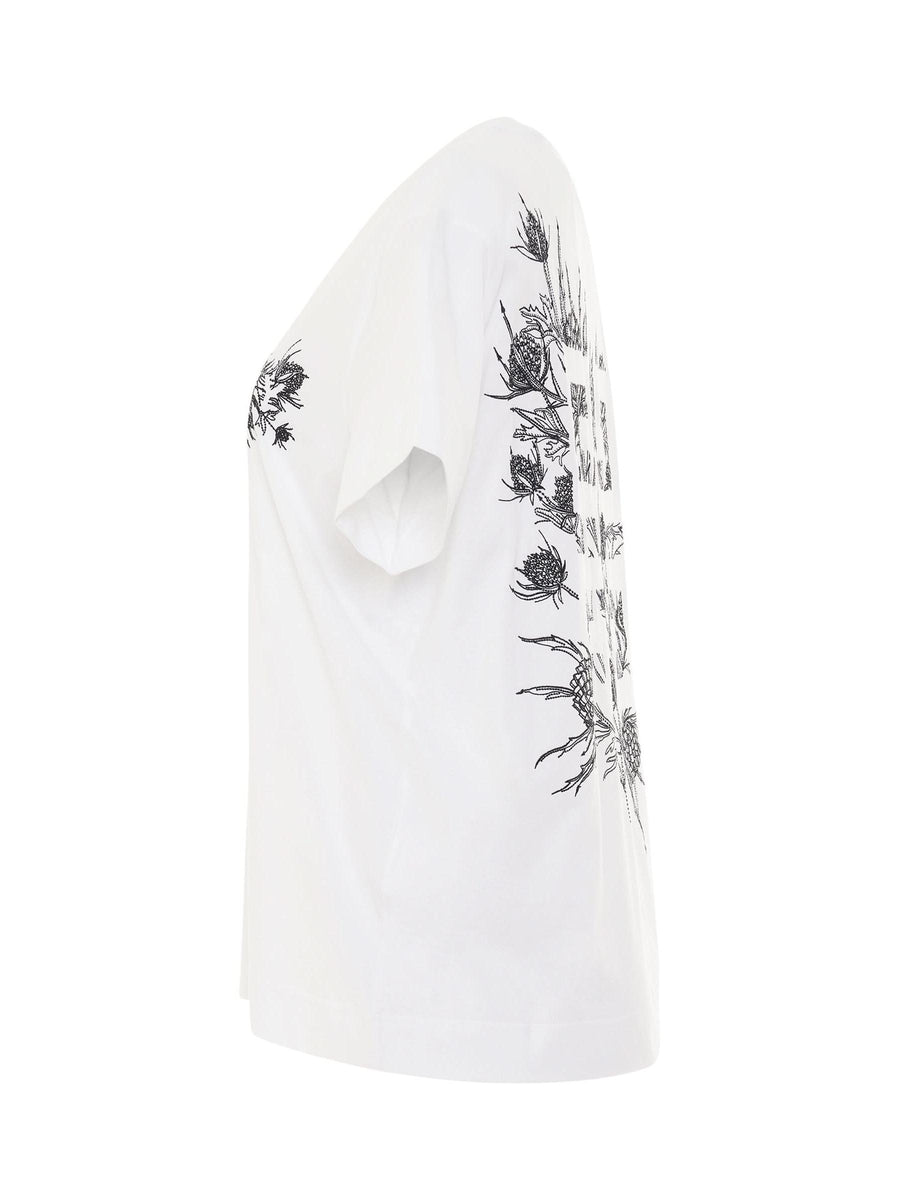4G Embroidered Logo Thistle T-Shirt in White