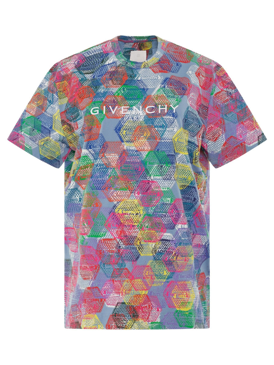 BSTROY All Over Patch Print Loose Fit T-Shirt in Multicolour