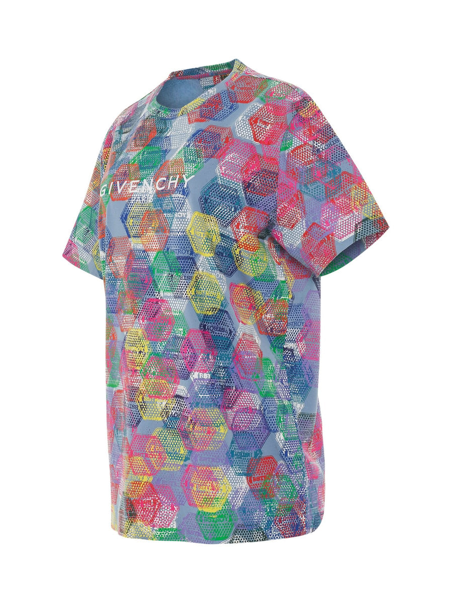 BSTROY All Over Patch Print Loose Fit T-Shirt in Multicolour