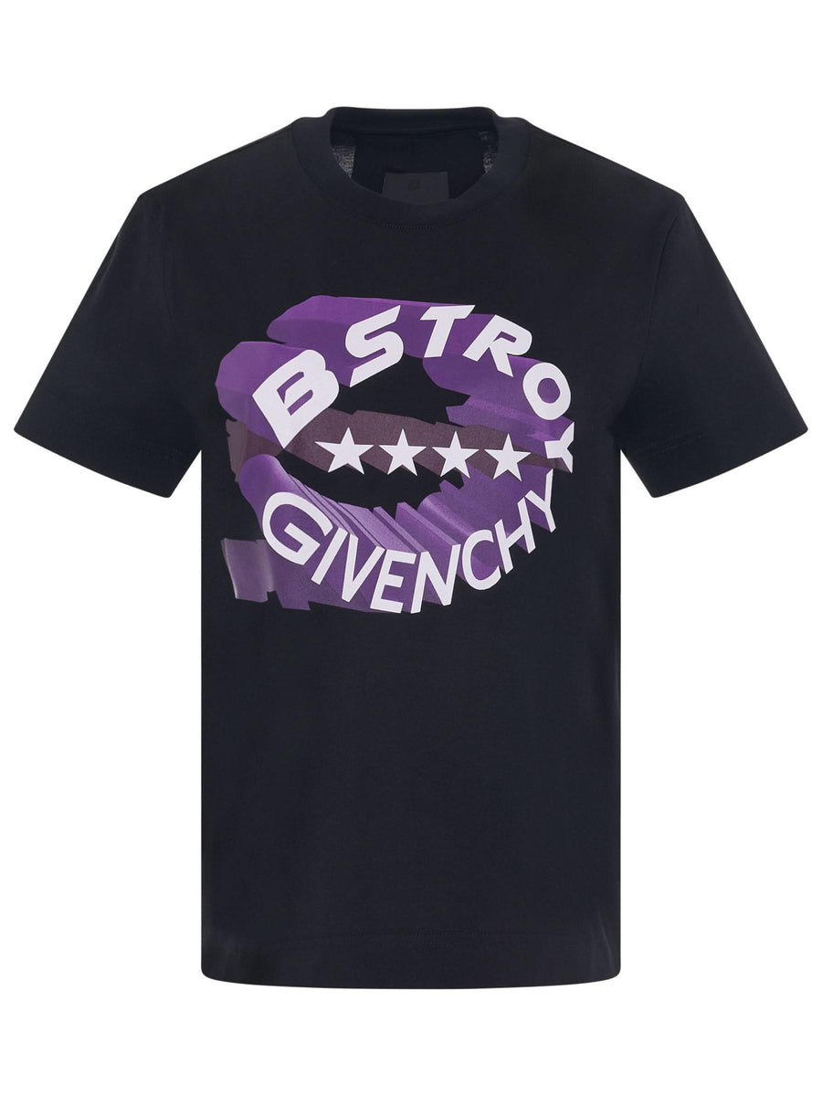 BSTROY Circle Logo Slim Fit T-Shirt in Black