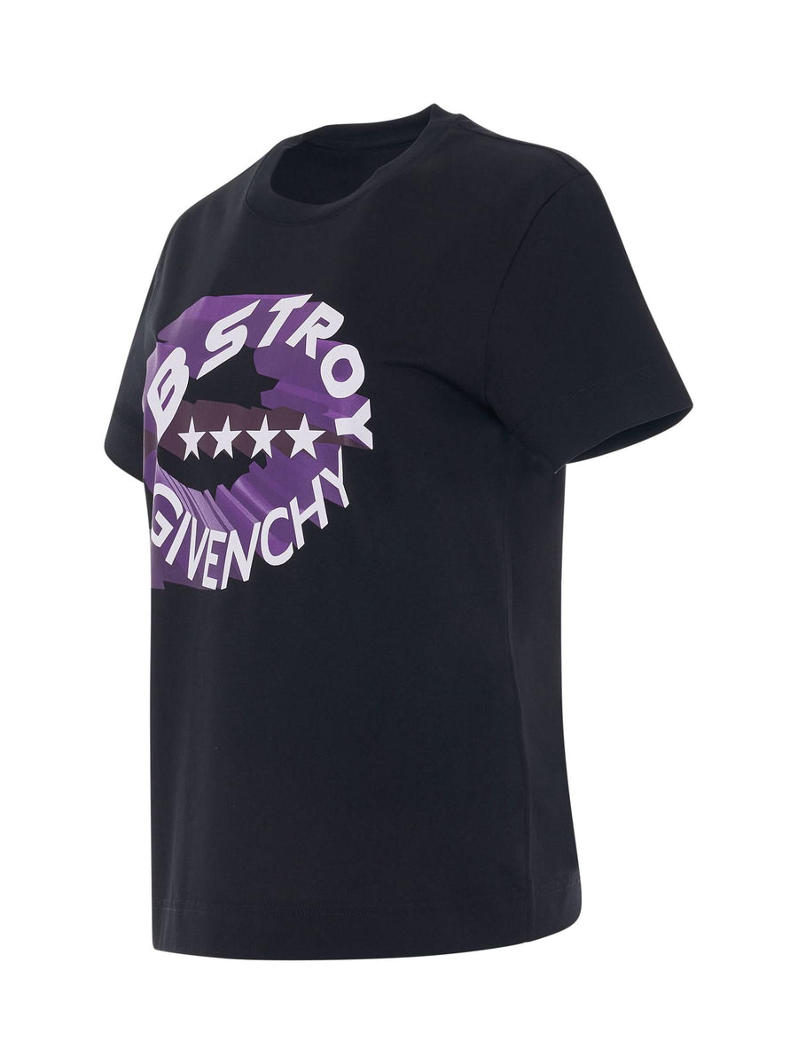 BSTROY Circle Logo Slim Fit T-Shirt in Black