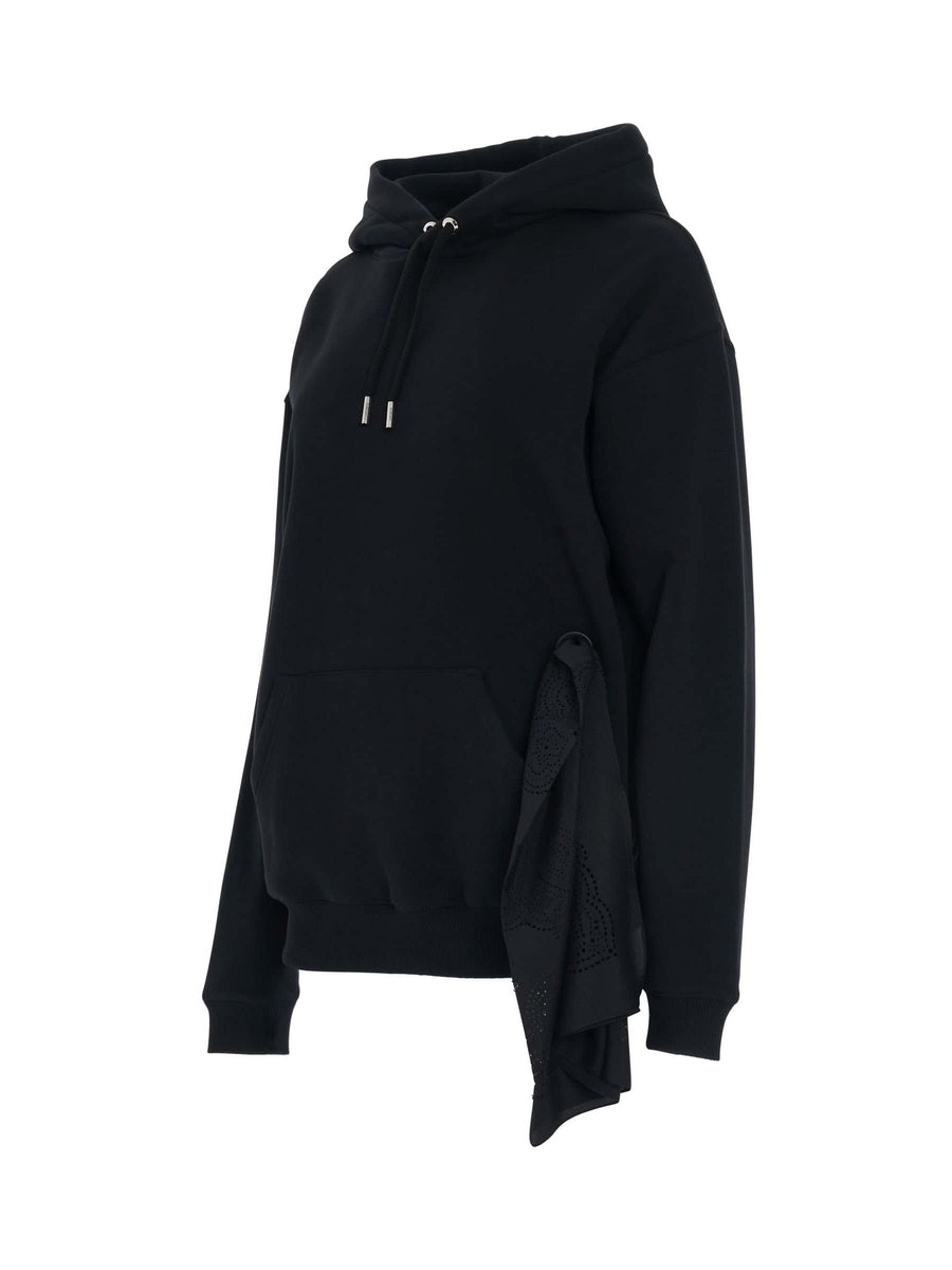 Side Eyelet Bandanas Hoodie in Black