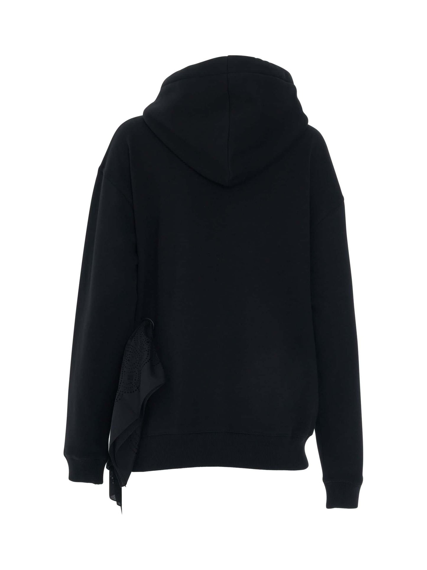 Side Eyelet Bandanas Hoodie in Black