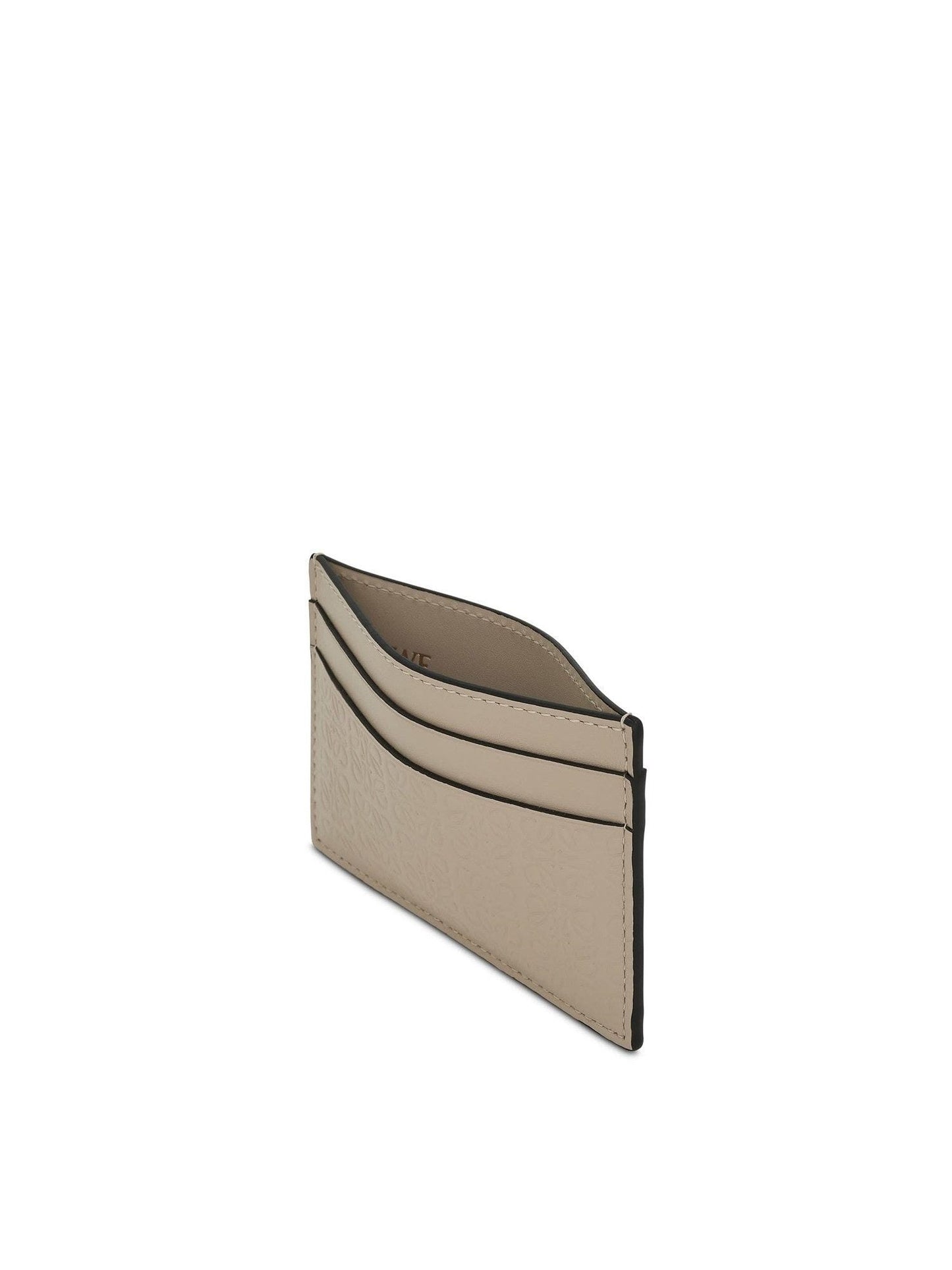 Repeat Plain Cardholder in Embossed Calfskin in Light Oat