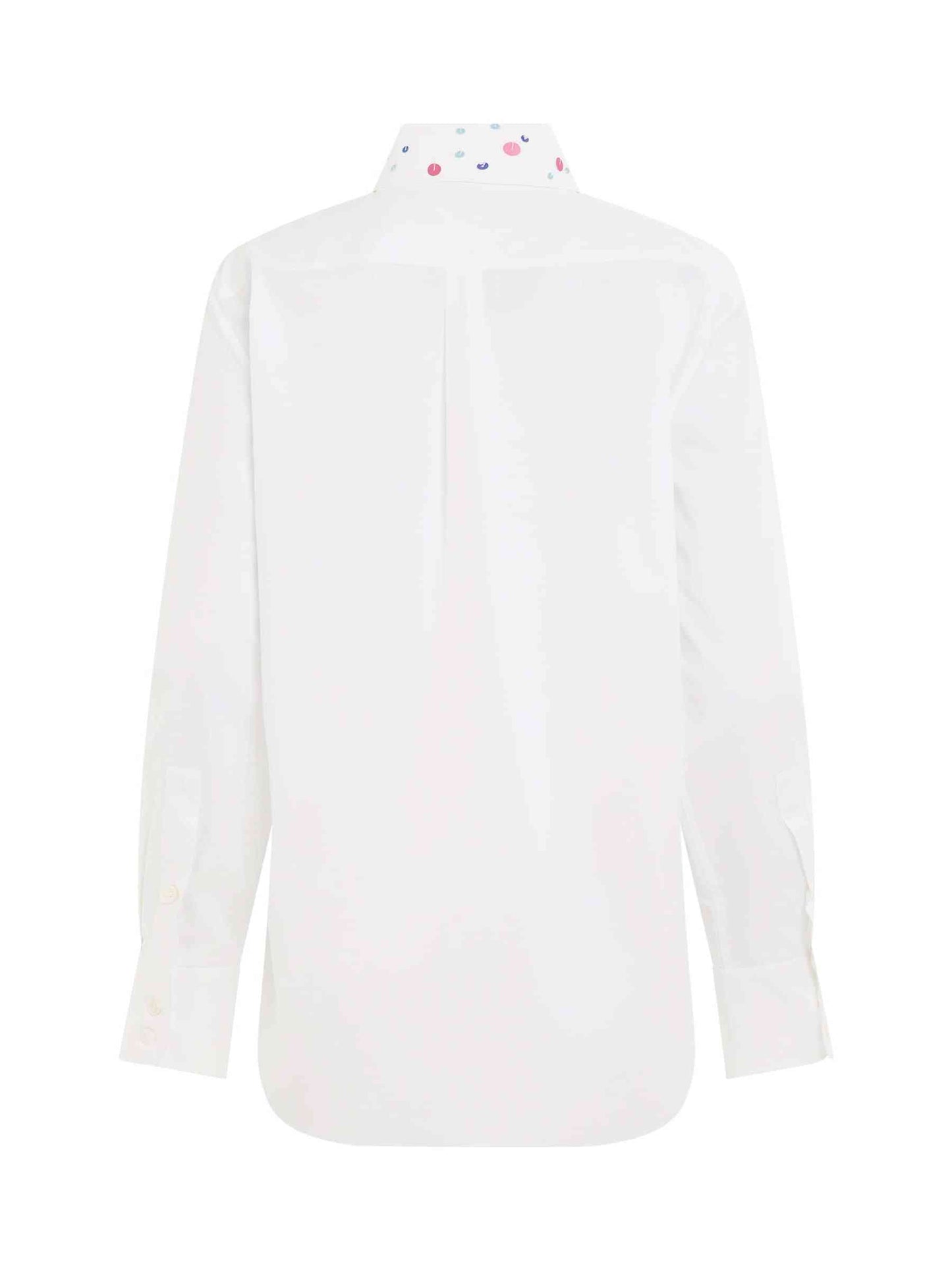 Sequined Collar Cotton Shirt in Lily White
