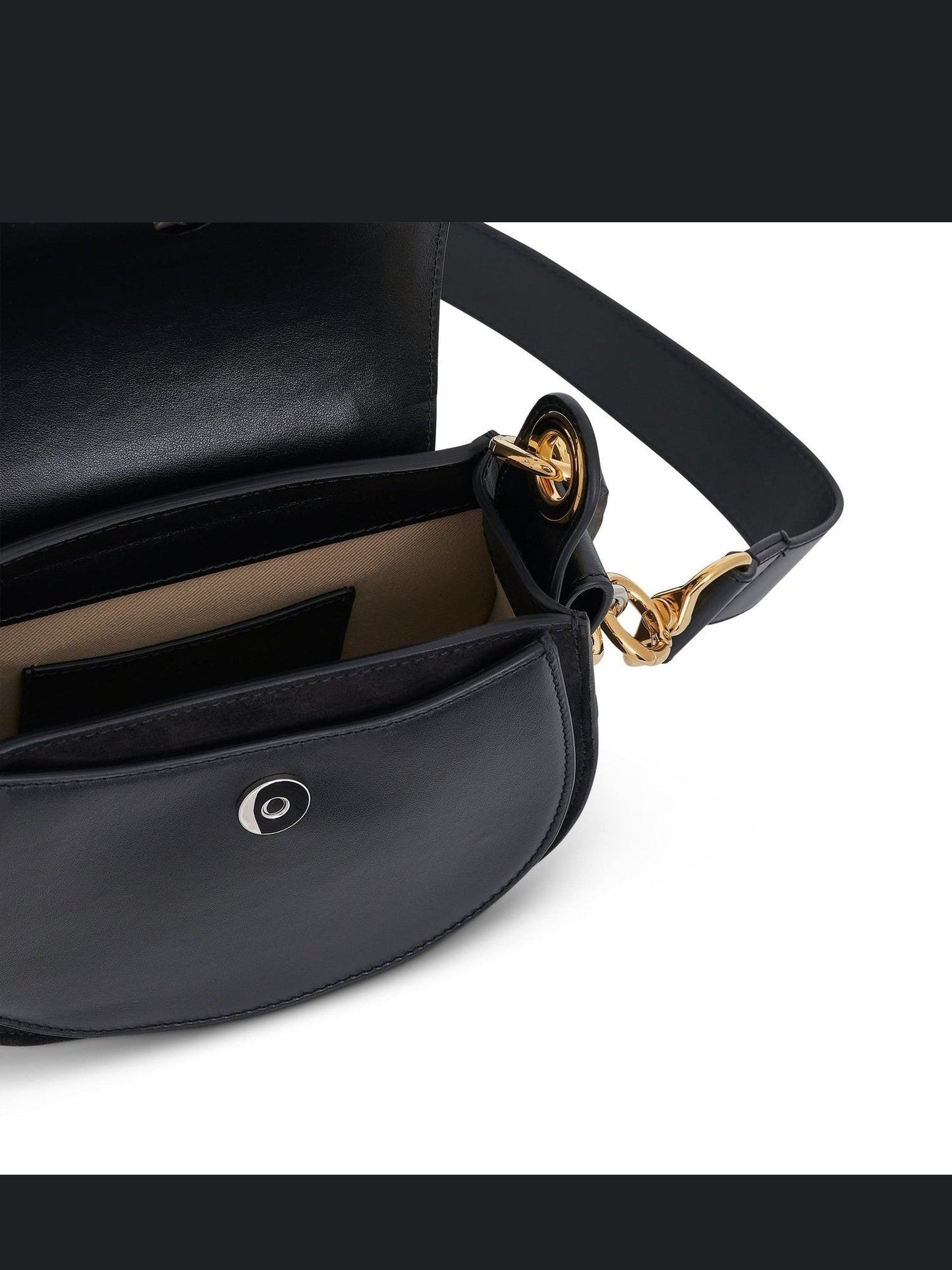 Small Tess Bag in Shiny & Suede Calfskin in Black