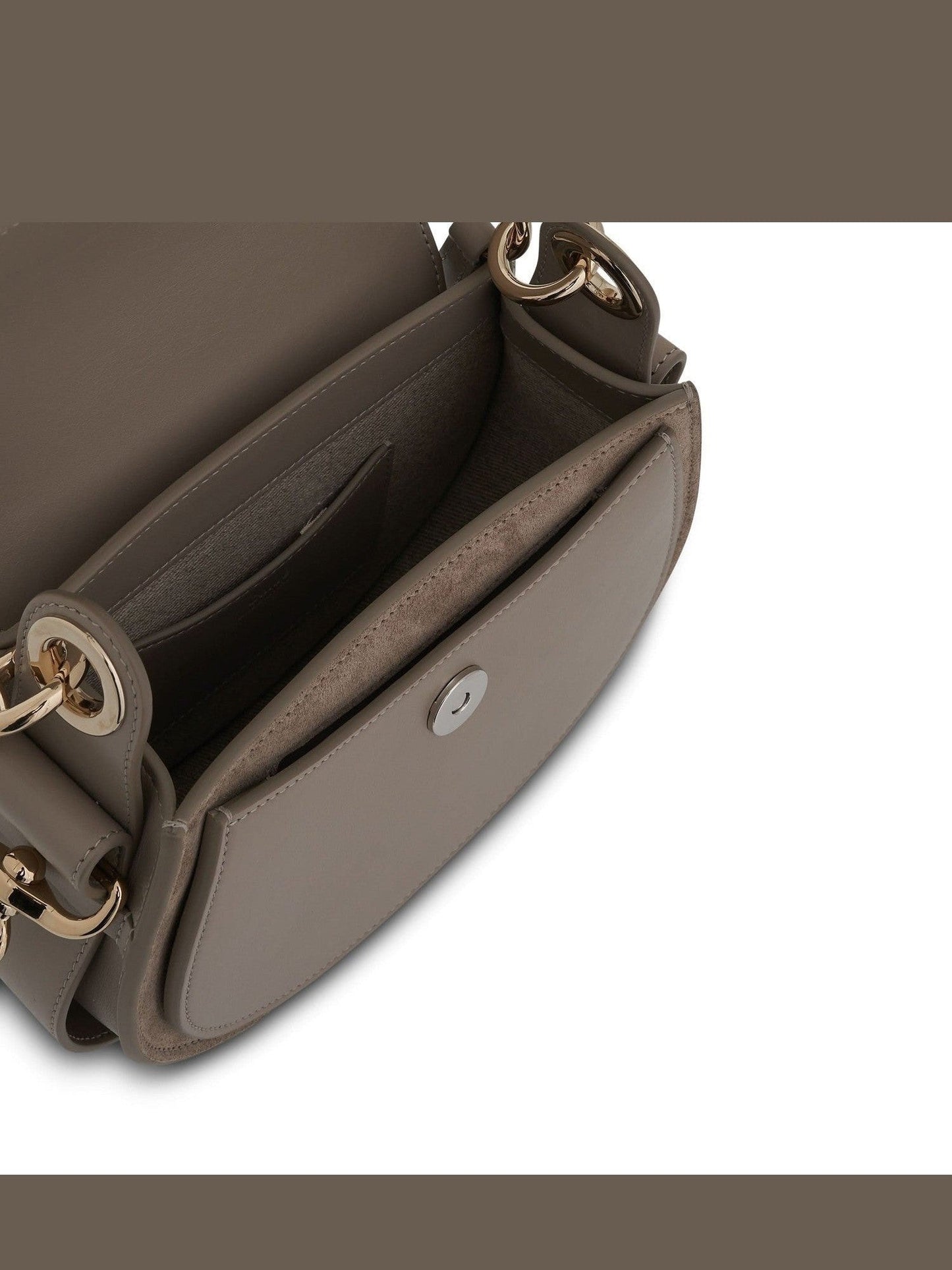 Chloe Small Tess Bag in Shiny & Suede Calfskin in Motty Grey