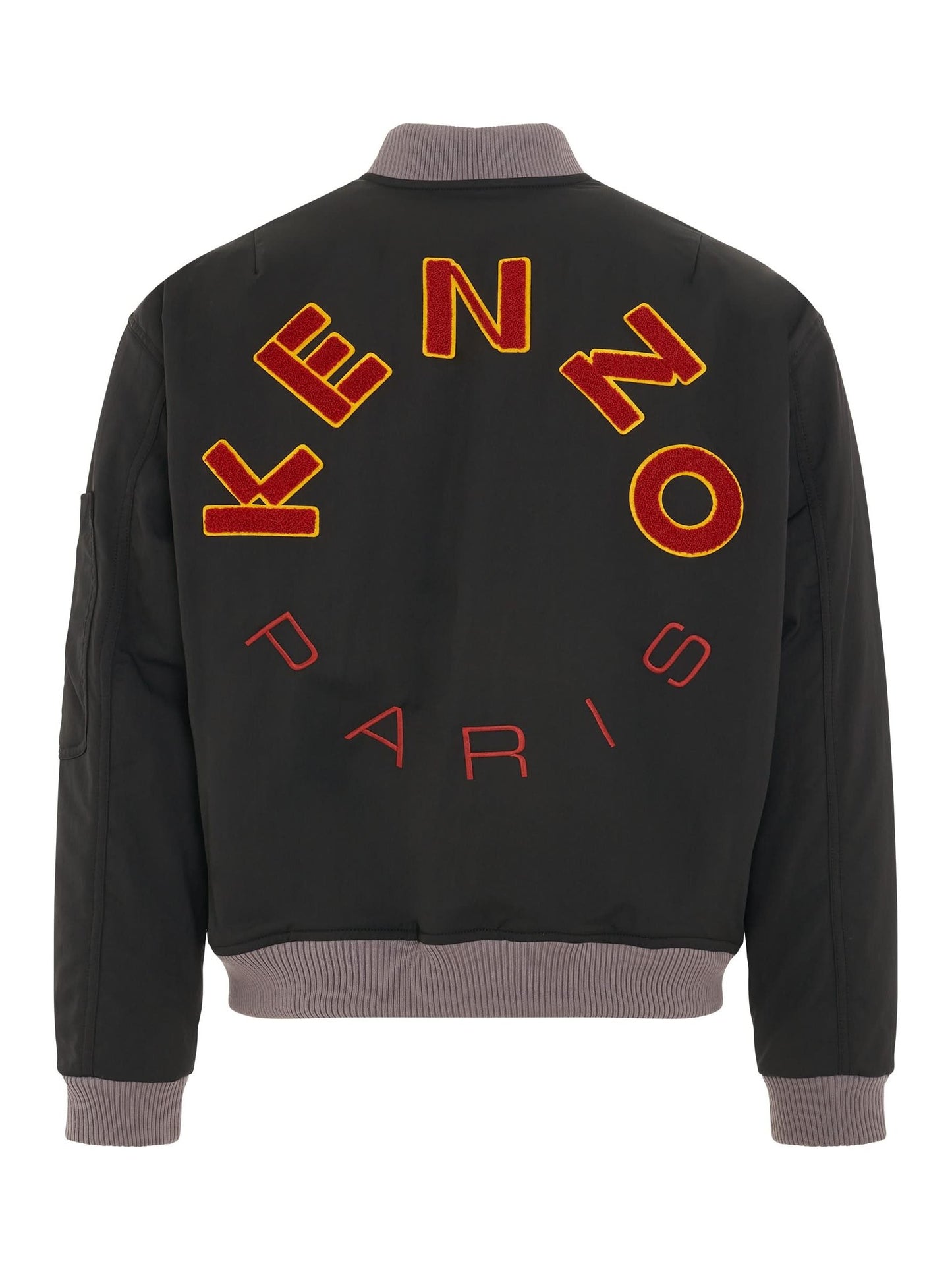 Patch Logo Bomber Jacket in Black