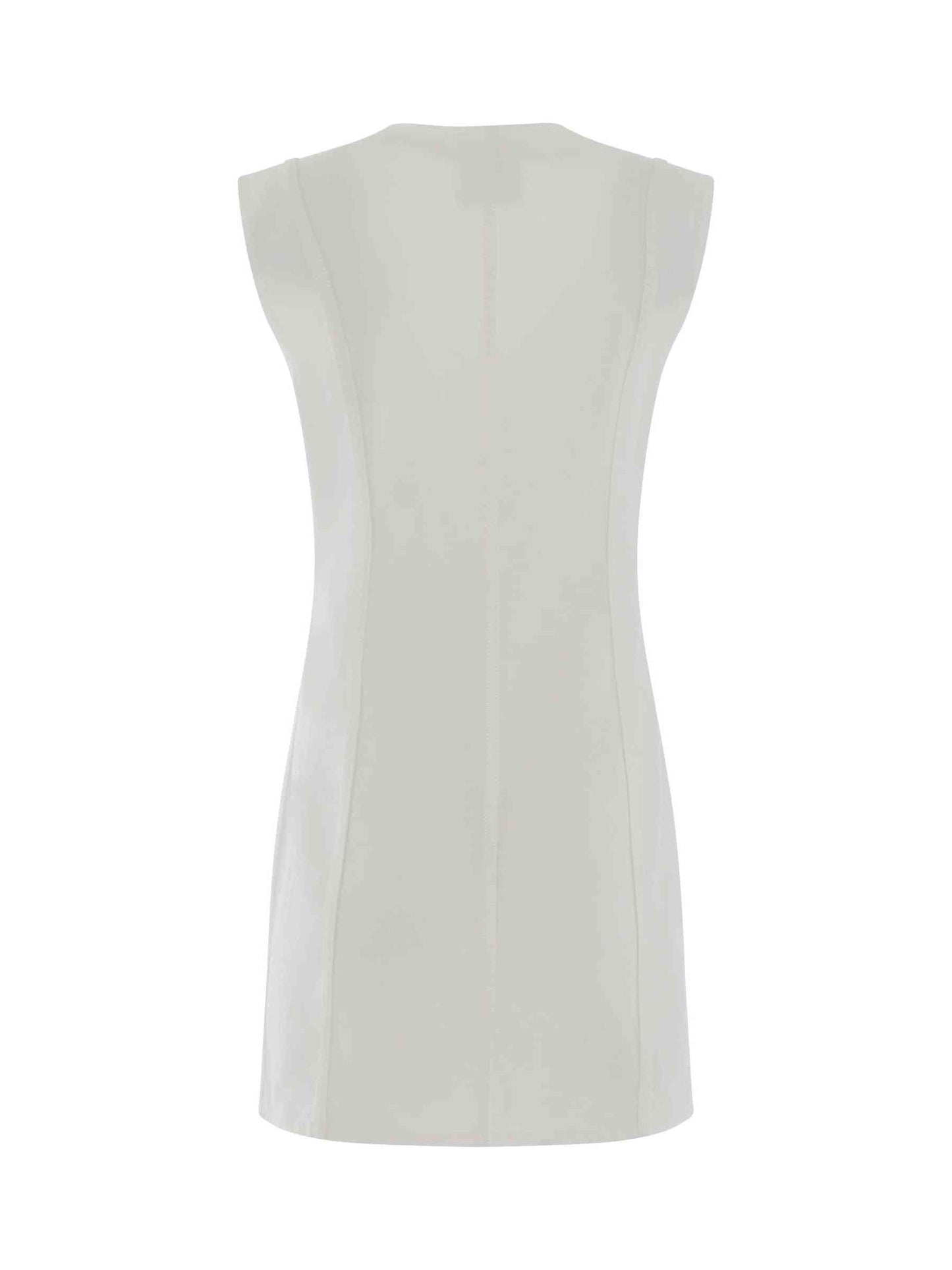 Padlock Denim Dress in White