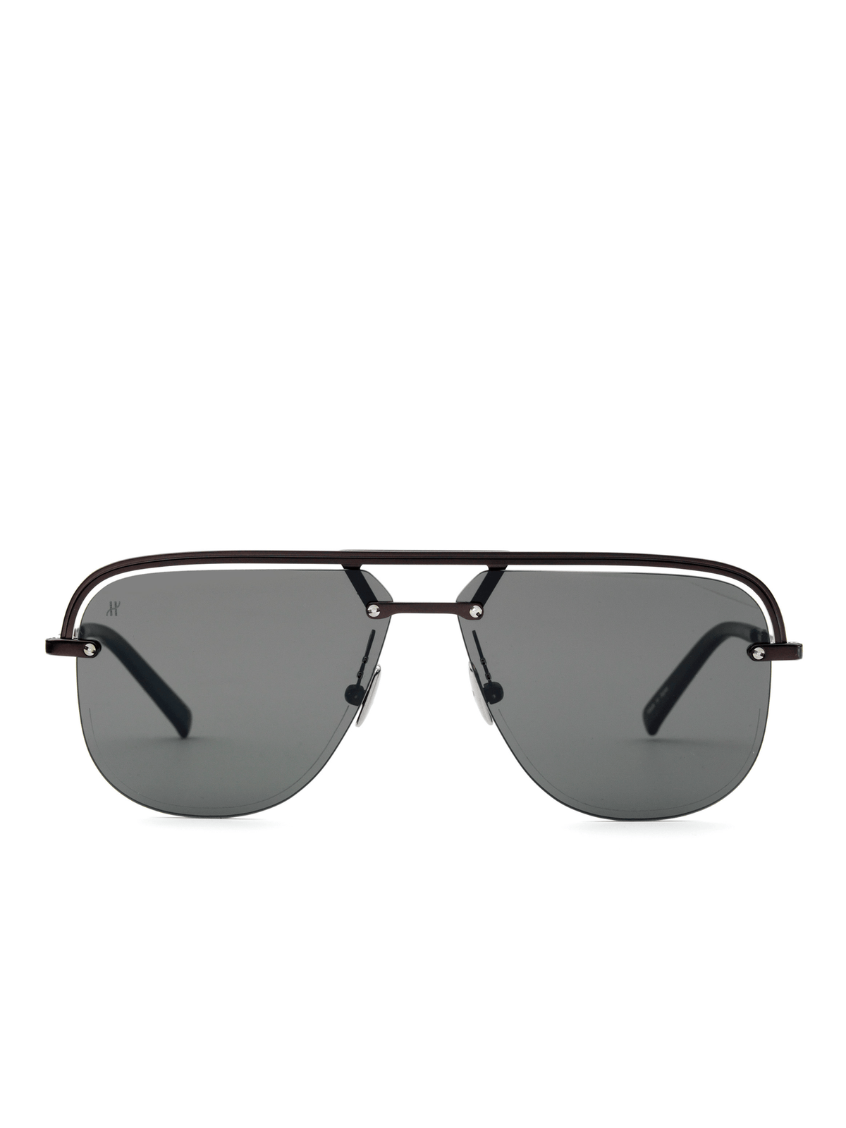 Black Matte Aviator Sunglasses with Solid Smoke Lens