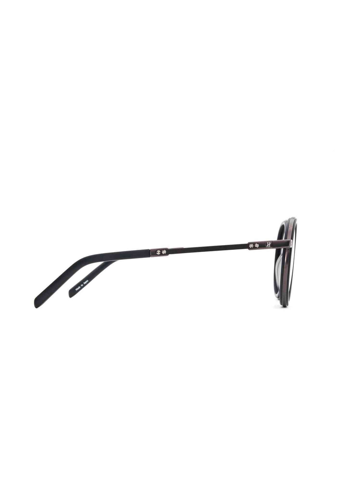 Black Matte Rounded Sunglasses with Solid Smoke Lens