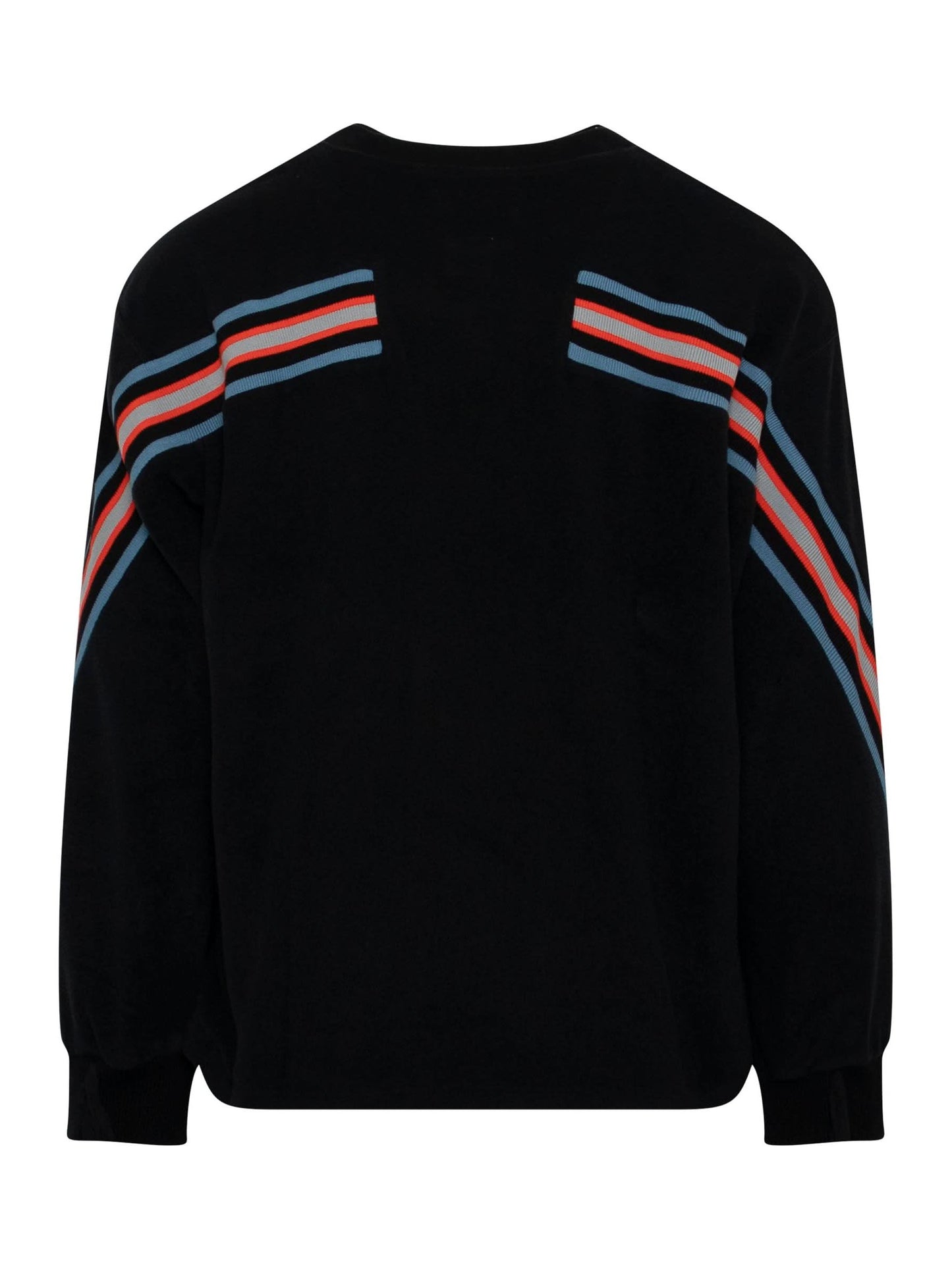 Fleece Rib Long T-Shirt With Fringe in Black