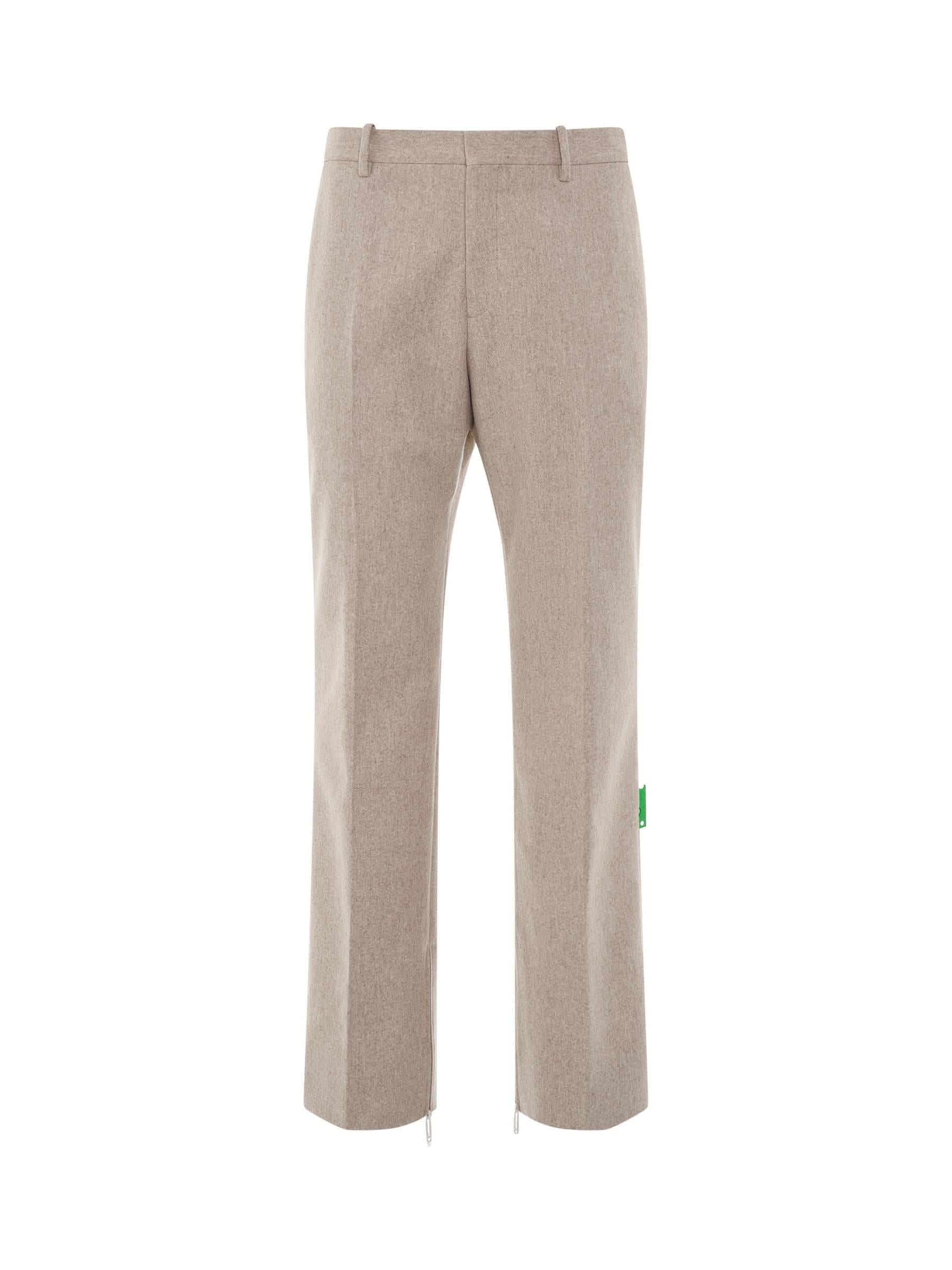Tag Wool Slim Zip Pant in Bone