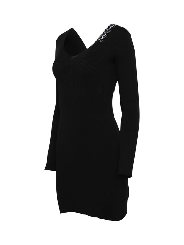 Bold Long Sleeve Dress in Black/White