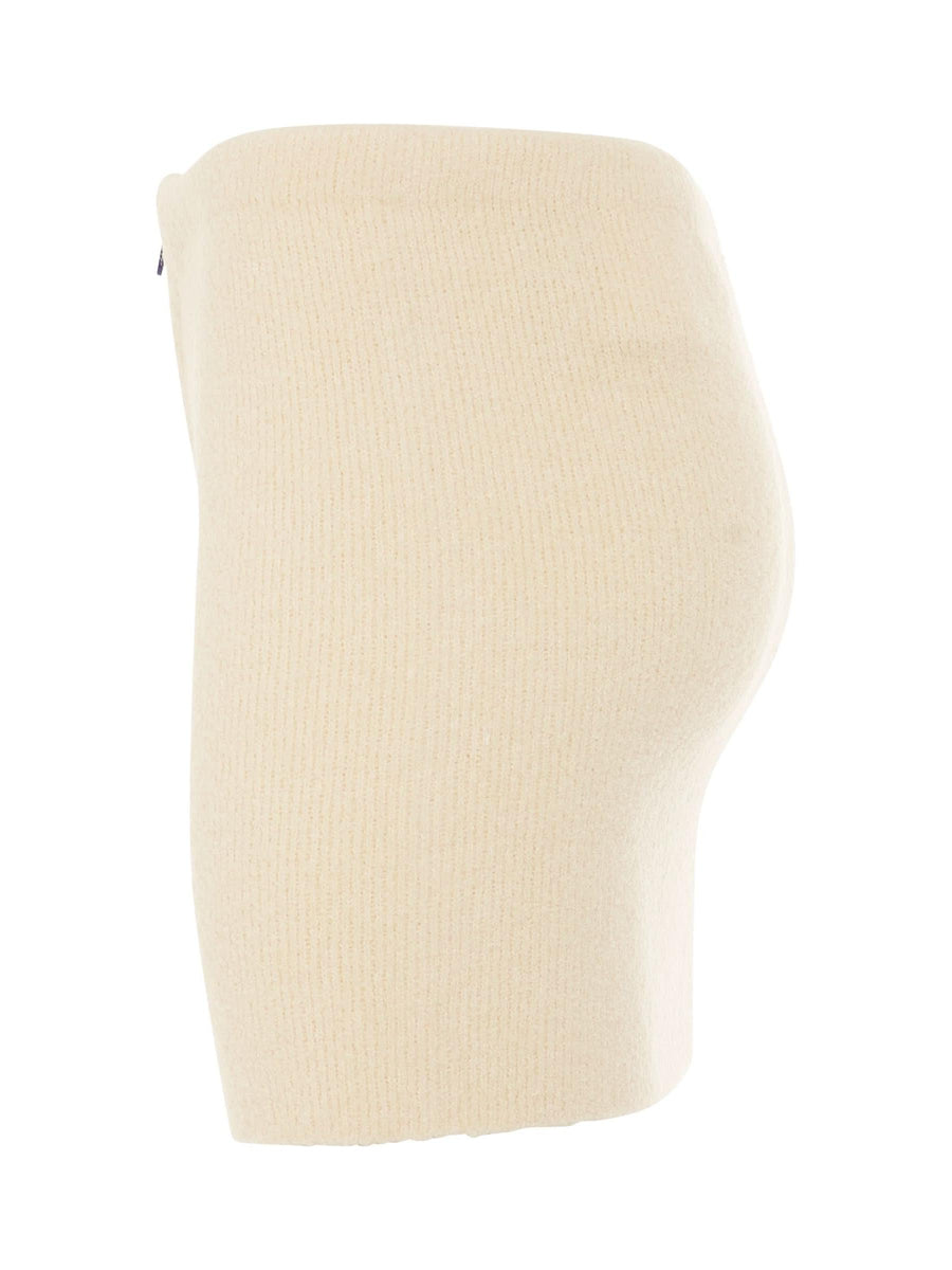 Micro Boucle Mini Skirt in White
