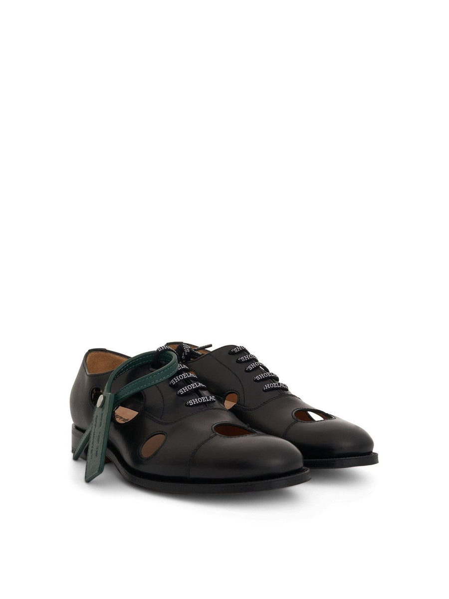 Off-White x Church's Consul Shoe in Black/Green Front View | OFF-WHITE