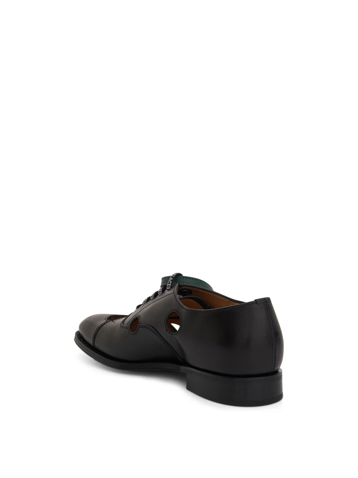 Off-White x Church's Consul Shoe in Black/Green Back View | OFF-WHITE