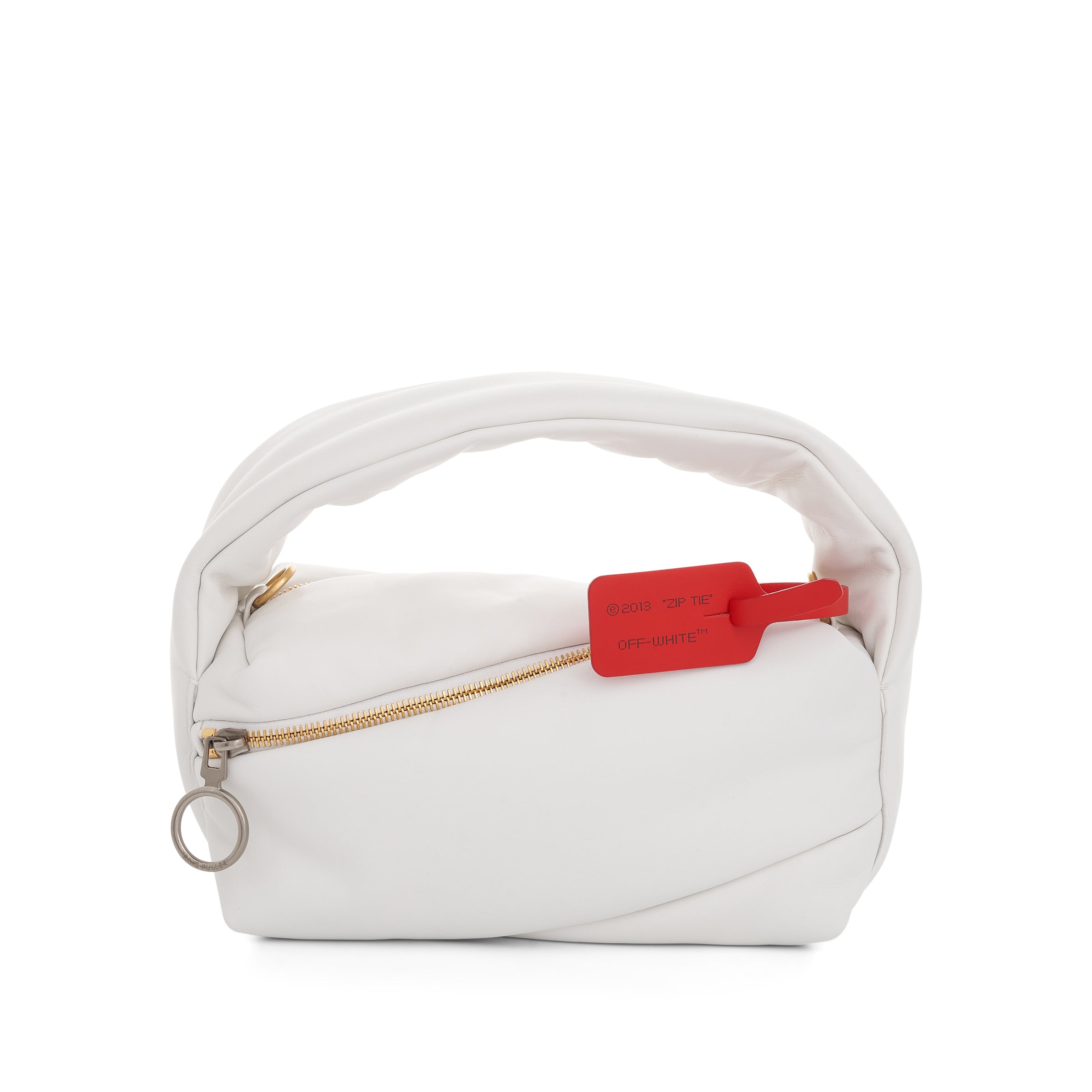 Shop Off-White Pump Pouch Leather Top Handle Bag