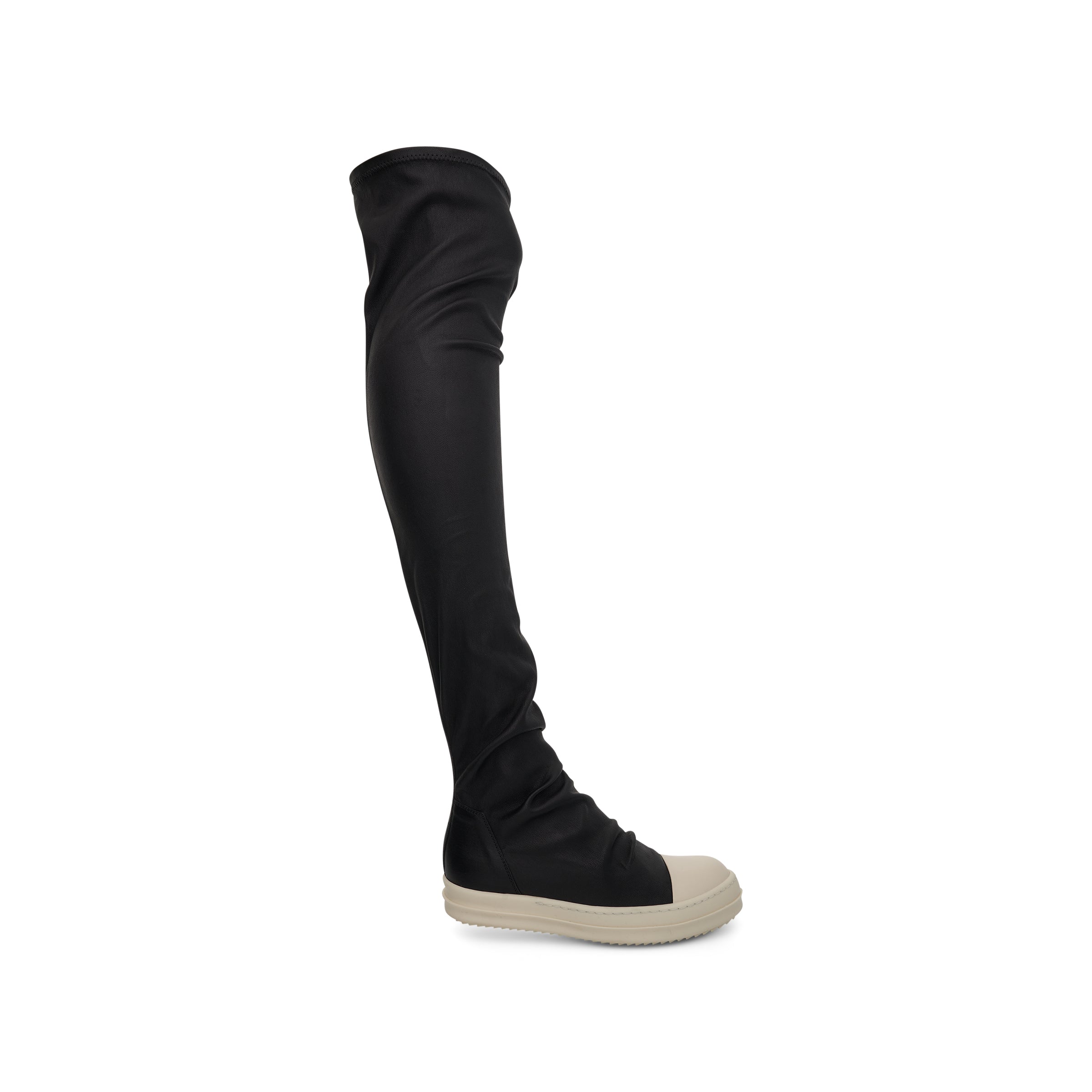 RICK OWENS Knee High Stocking Sneaker Boots in Black/Milk – MARAIS