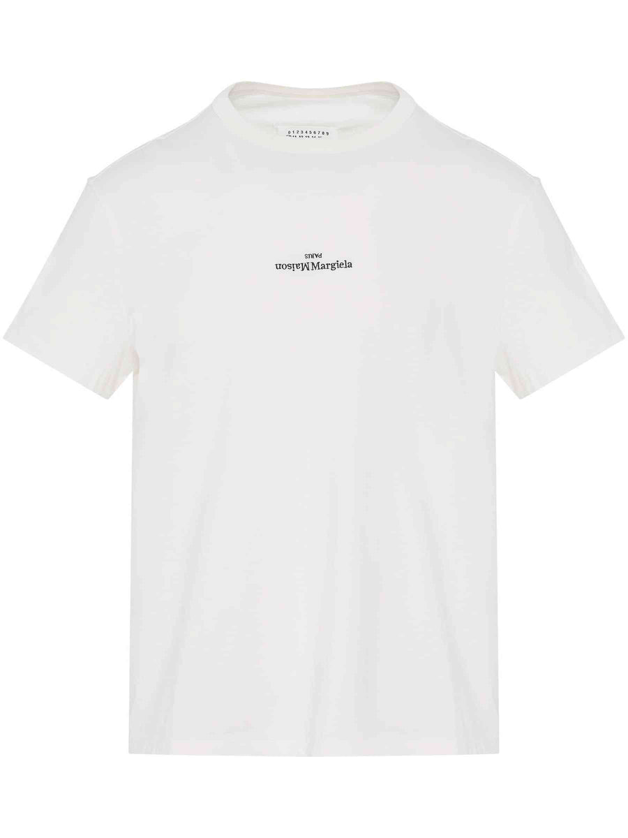 Maison Margiela Upside Down Logo T-Shirt in White