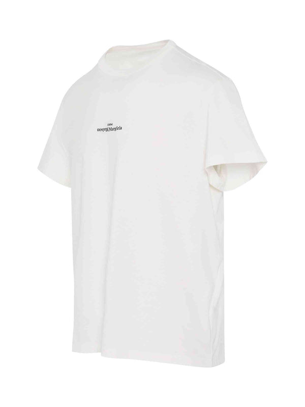 Maison Margiela Upside Down Logo T-Shirt in White