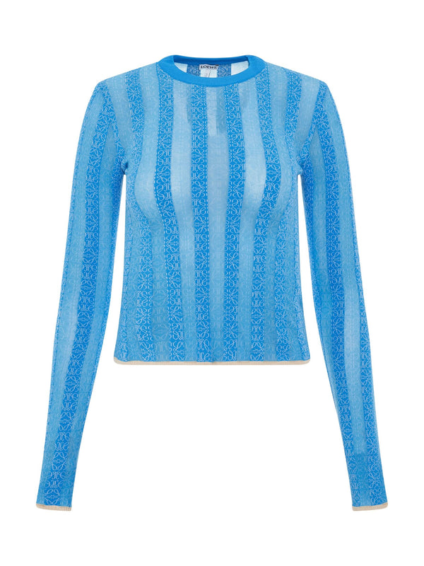 Anagram Devore Viscose Sweater in Light Blue
