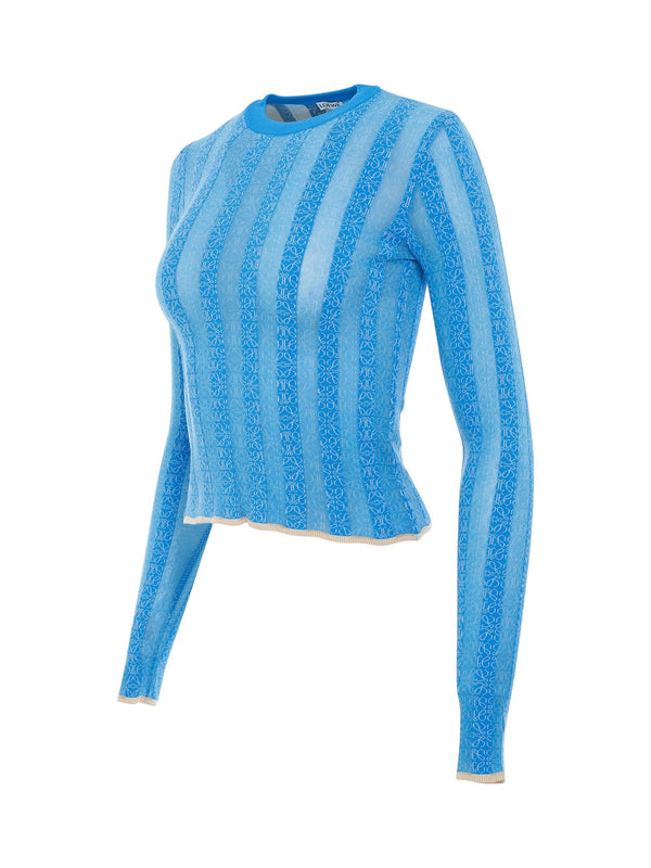 Anagram Devore Viscose Sweater in Light Blue