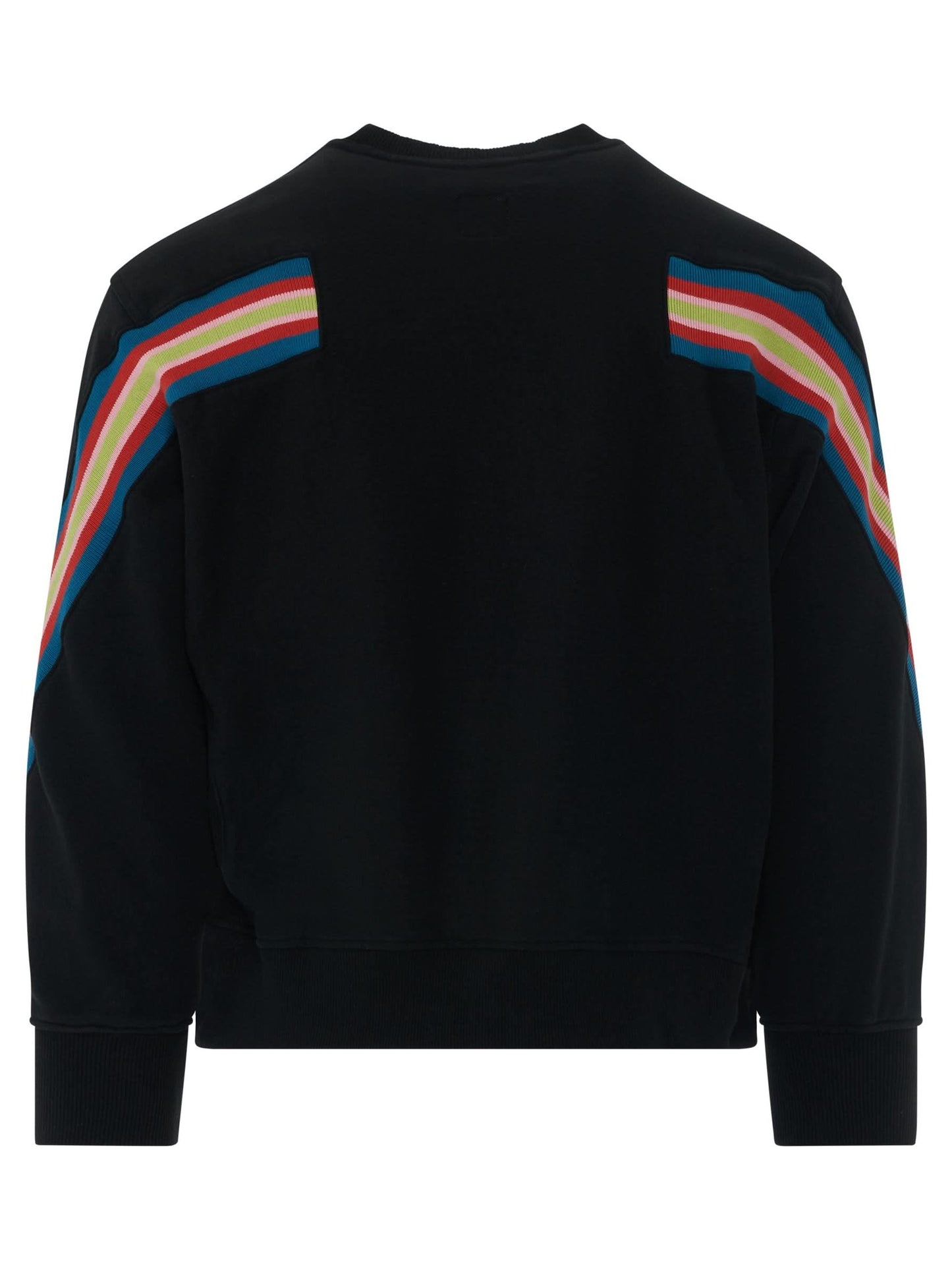 Rib XXL Oversized Sweater with Coloured Stripes in Black