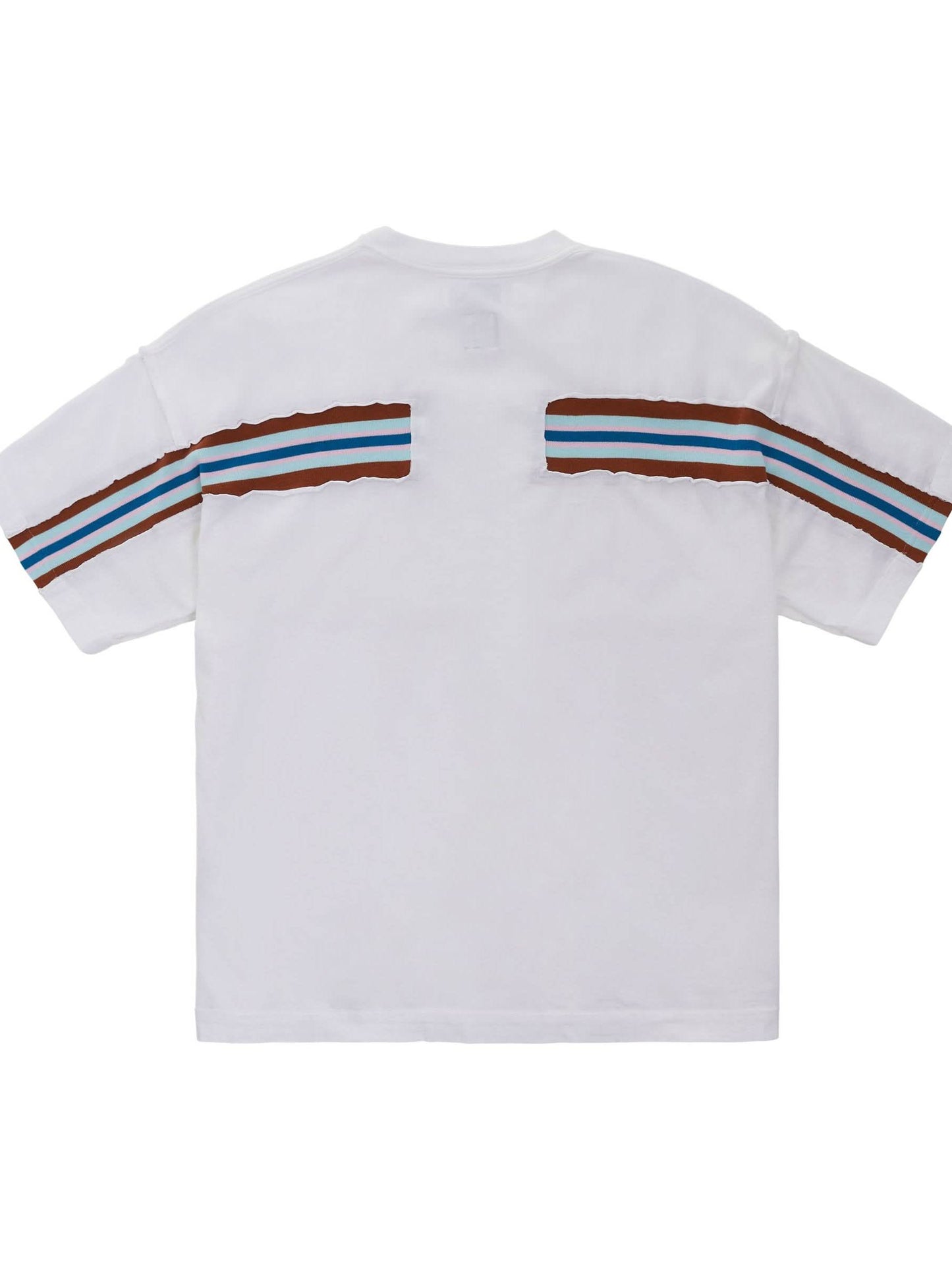 Inside-Out Rib Big T-Shirt with Destroyed Pocket in White