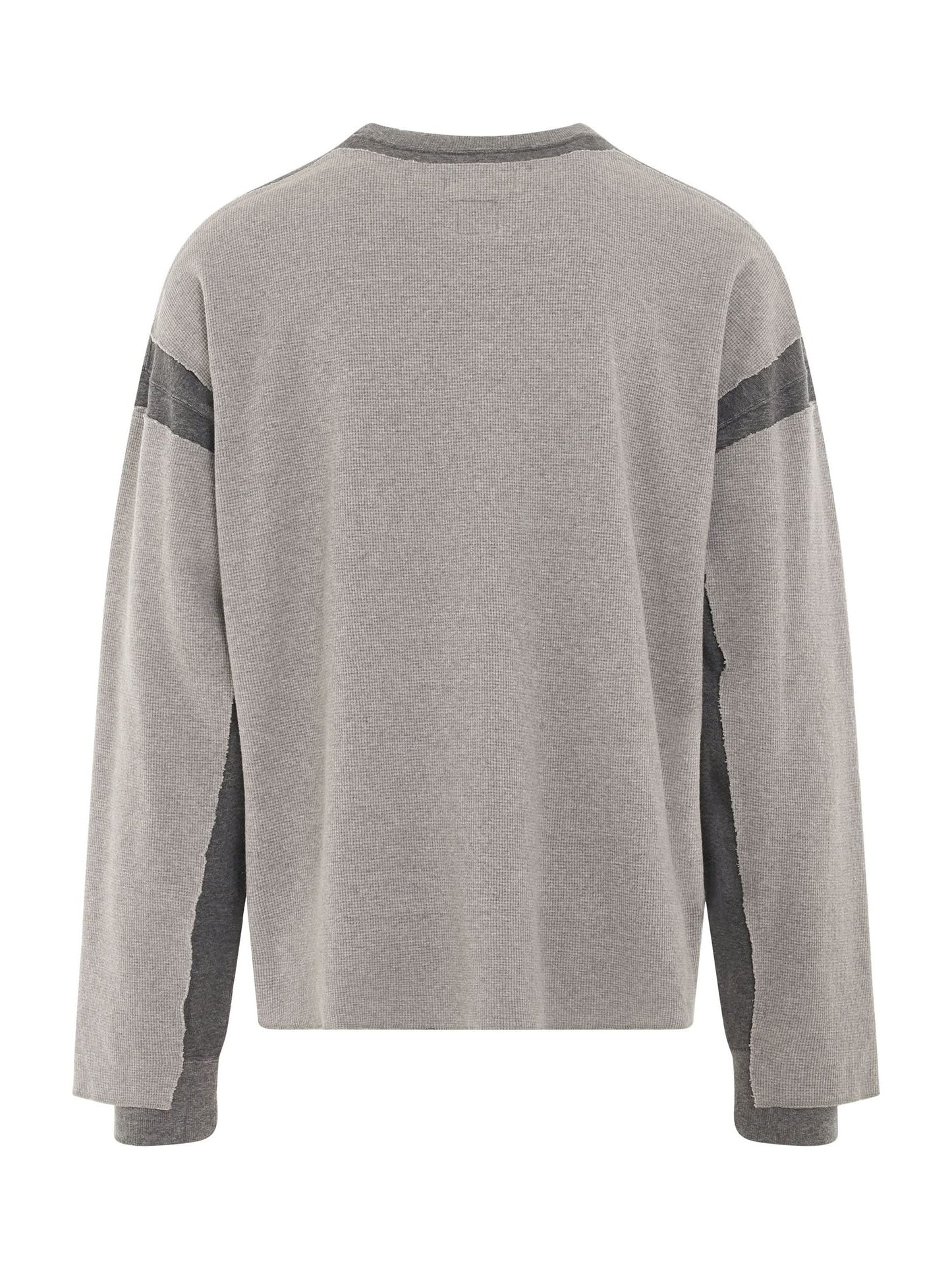 Layered Waffle Sweatshirt in Grey