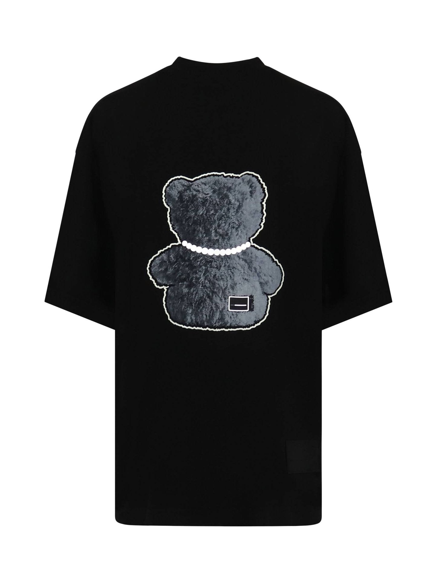 We11Done Pearl Necklace Teddy T-Shirt in Black