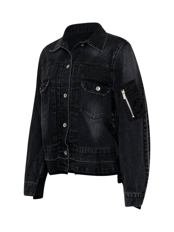 Classic MA-1 Denim Jacket Black